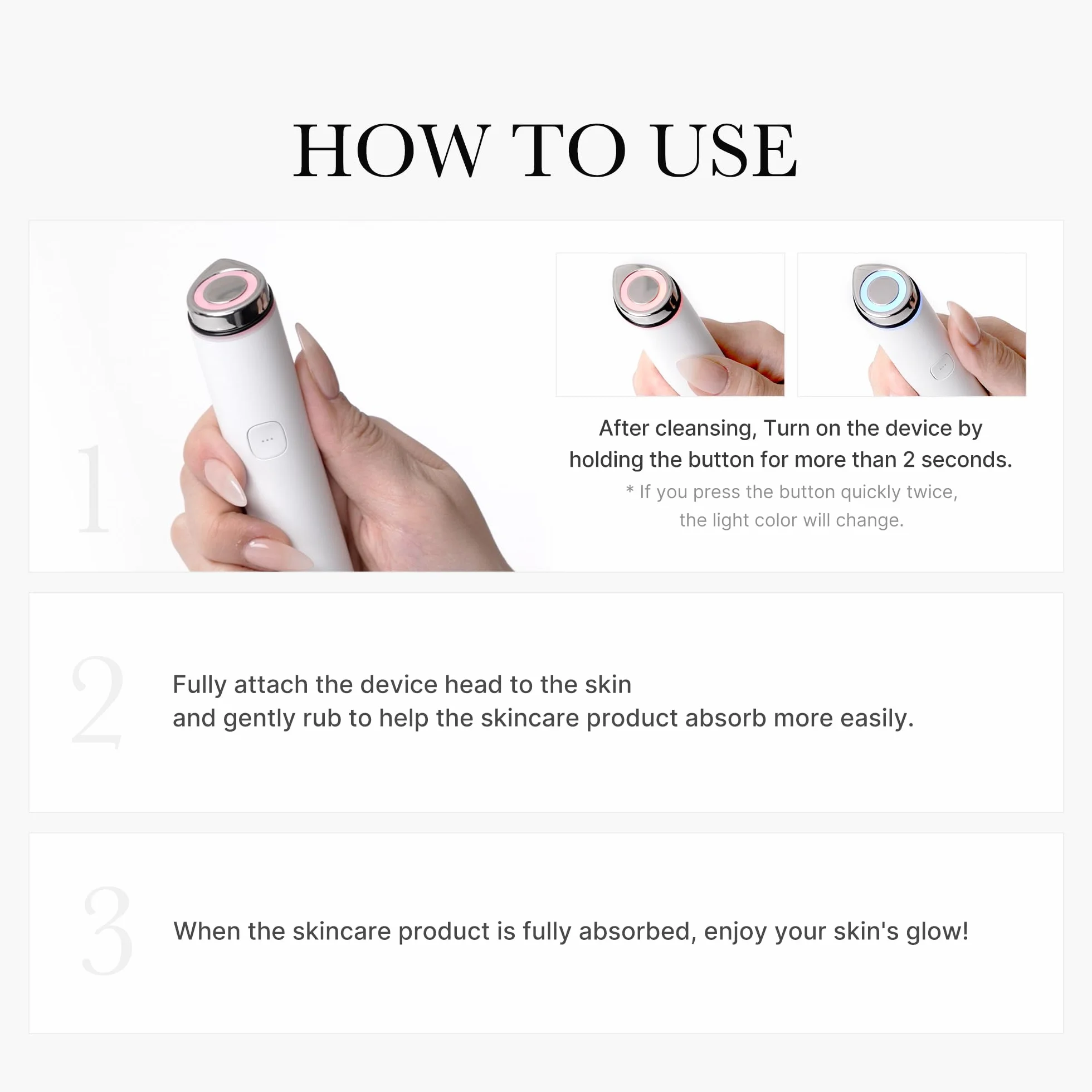 Medicube Booster Pro Mini White | domowe narzędzie do pielęgnacji twarzy - Glow Booster do szklanej skóry, stymulujące wchłanianie pielęgnacji skóry, koreańska pielęgnacja skóry