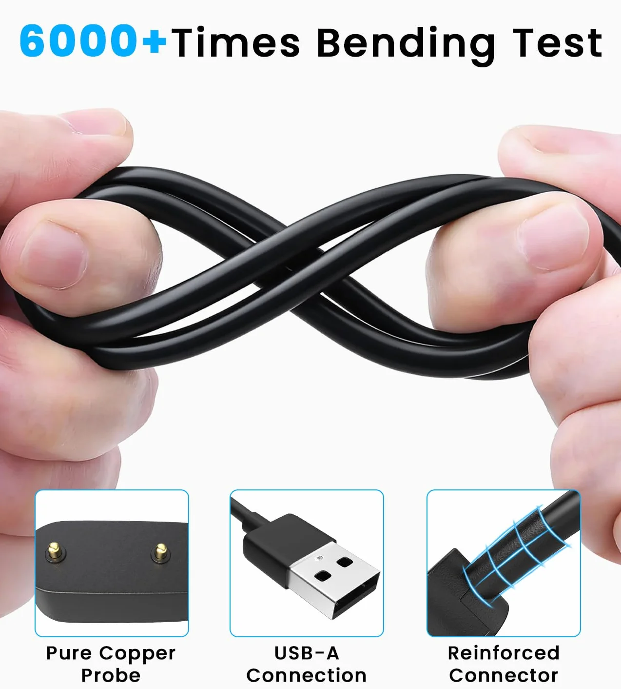 Kabel ładowarki kompatybilny z Huawei Watch Fit 1/2/3/New/Mini/Elegant, Huawei Band 9/8/7/6/6 Pro, Huawei 4X, Honor Band 6/7/9/Watch ES Magnetyczny kabel ładowarki USB-3.3FT