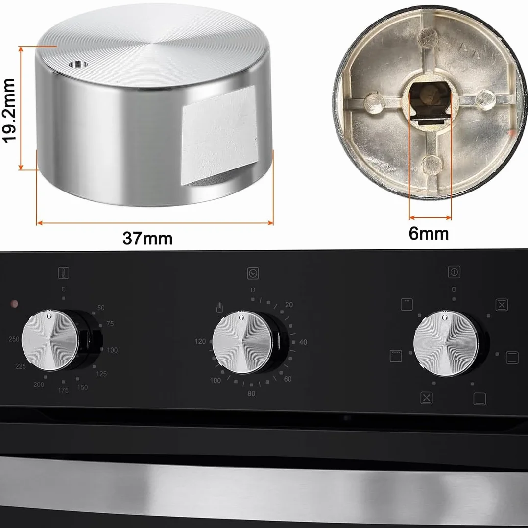 6-częściowy zestaw metalowych gałek do kuchenki gazowej, 6 mm, uniwersalne do kuchenki i powierzchni grzewczej – w zestawie zamki i sterowanie przełącznikiem pieca gazowego w kuchni.