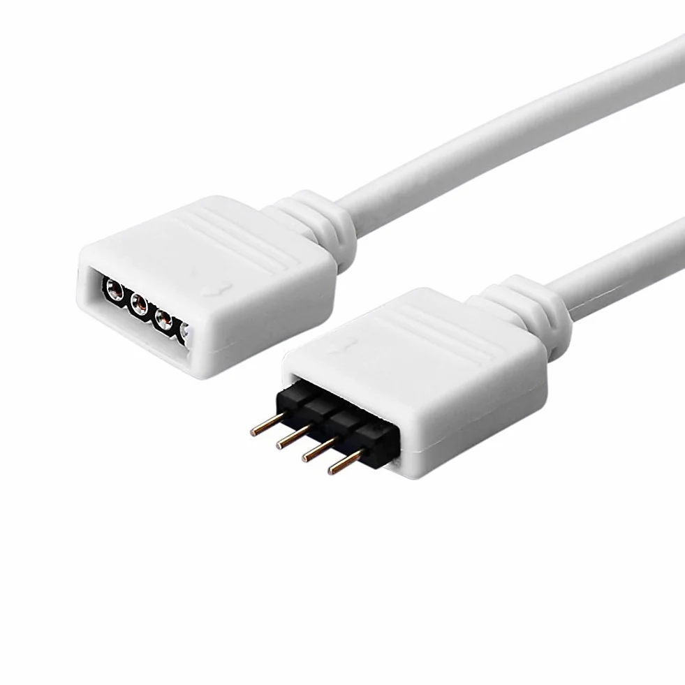 kabel przedłużający do taśmy RGB LED 4 piny, złącza, odpowiedni do taśm LED RGB... (kabel przedłużający 0,3 m)