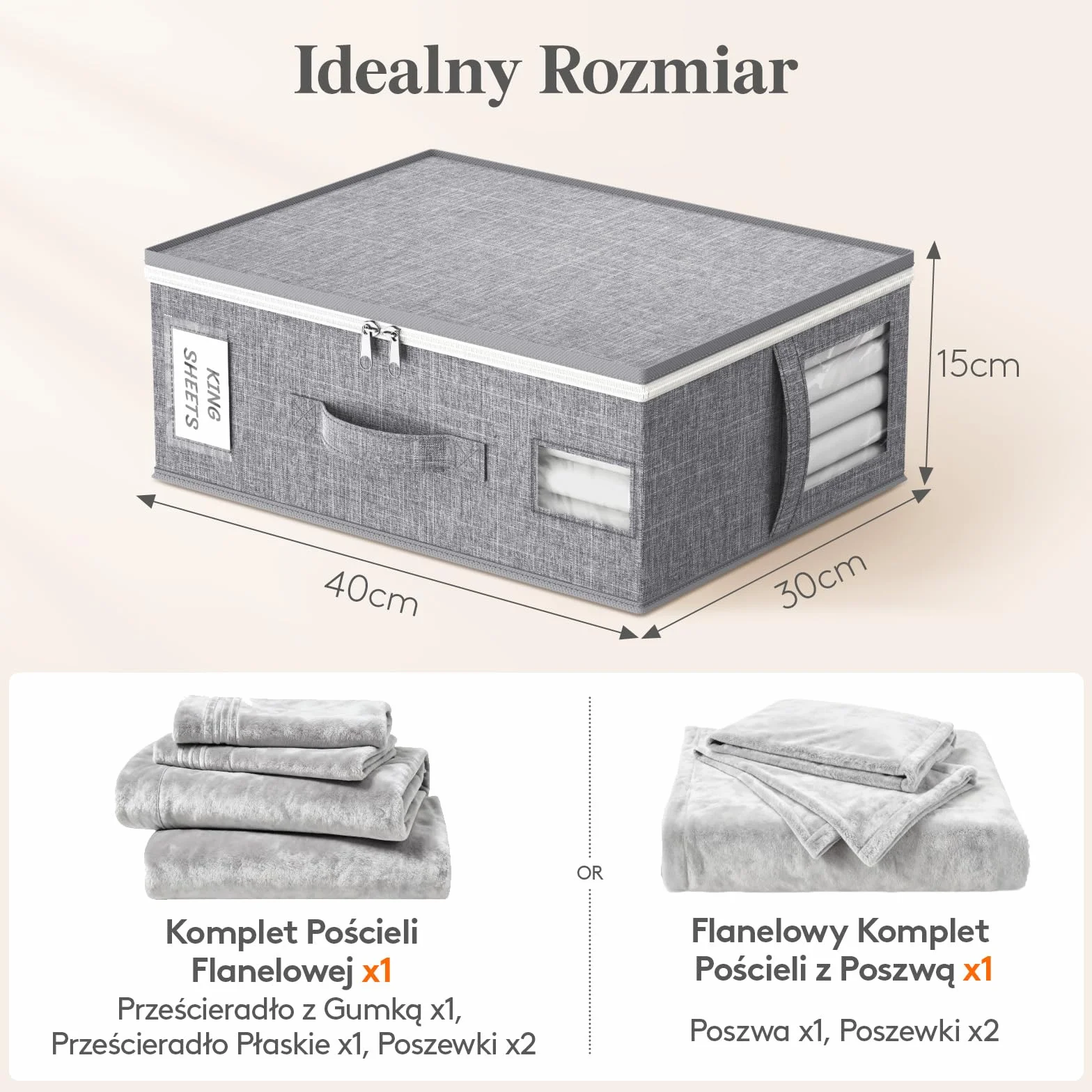 Lifewit 6 sztuk składanej torby do przechowywania pościeli, organizer na kołdrę, 40×30×15 cm