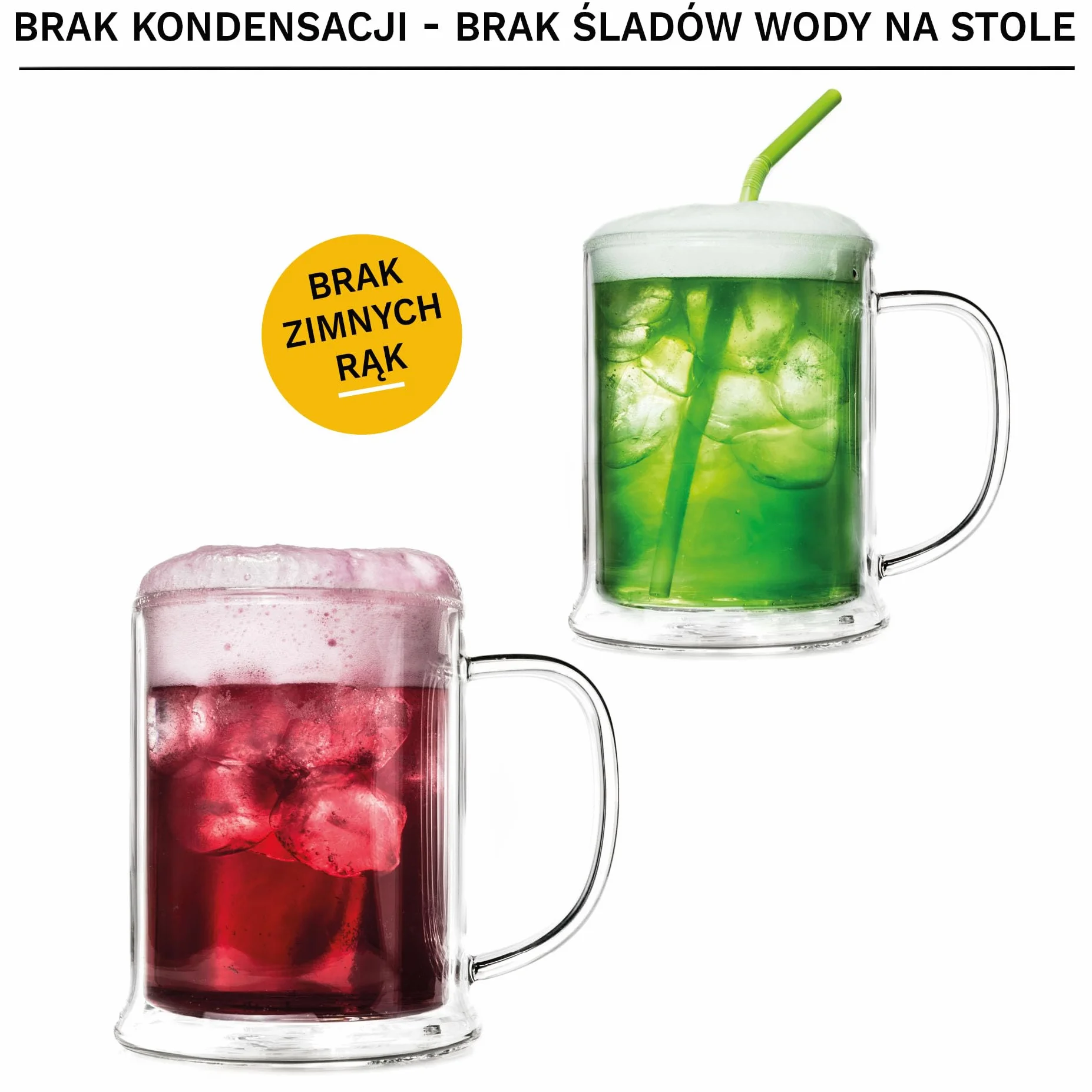 Creano Szklanka do Piwa Podwójne Ścianki 500 ml Termiczna Kufel