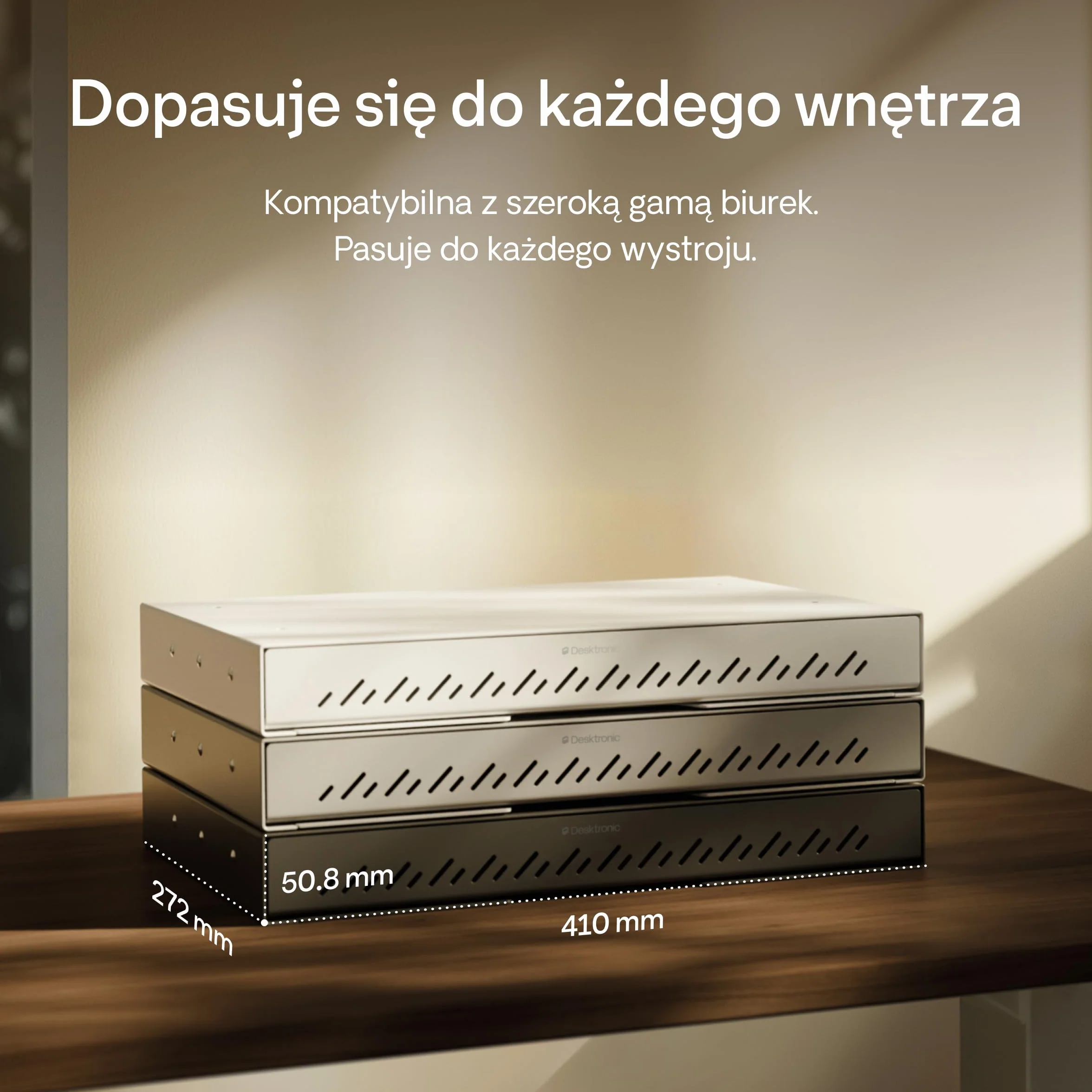 Desktronic Szuflada na biurko metalowa organizer pod biurkiem