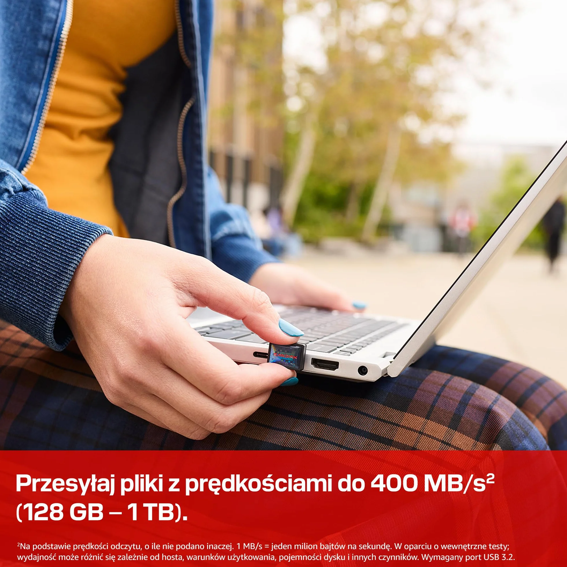SANDISK Extreme Fit USB-C Dysk flash 512 GB (Prędkości odczytu do 400 MB/s, pamięć masowa typu plug-and-stay, aplikacji SANDISK Memory Zone)