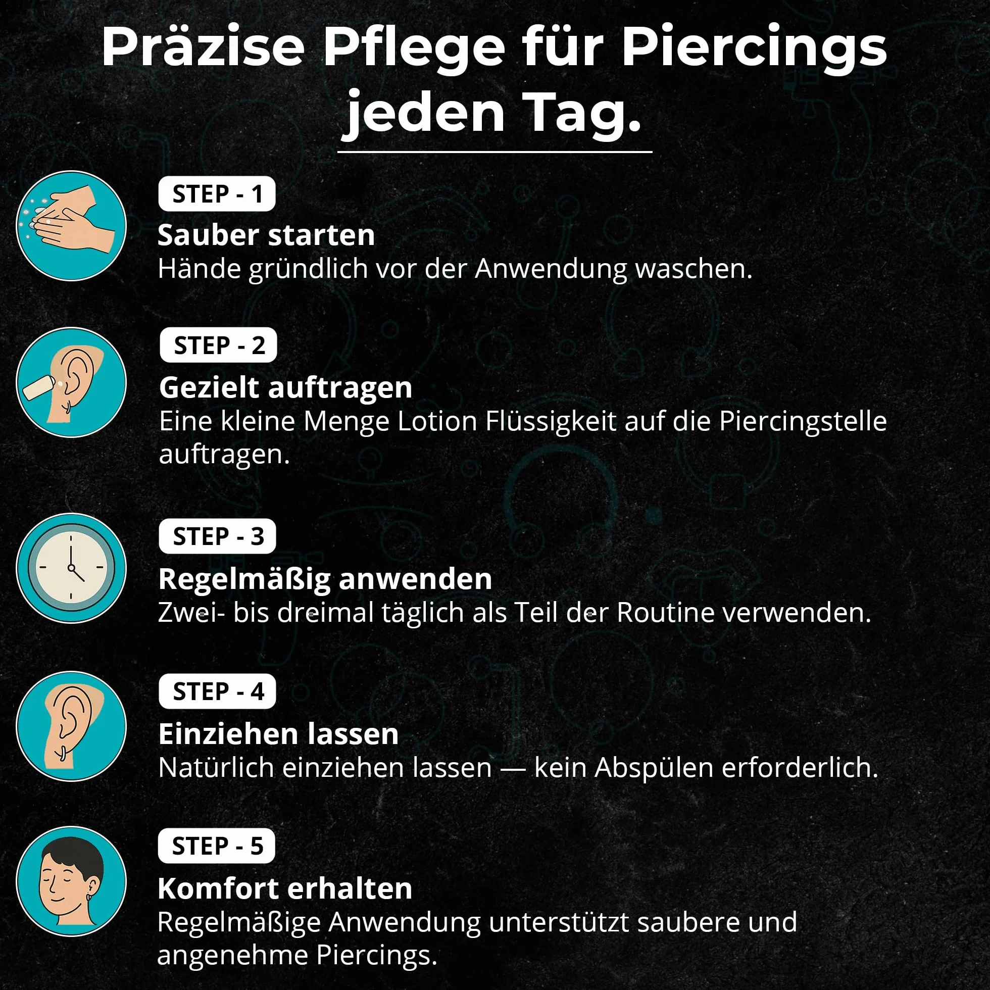 Piercing po piercingu, wegańska pielęgnacja piercingu, z naturalnymi składnikami, do pielęgnacji uszu, nosa, pępka i piercingu w okolicach intymnych