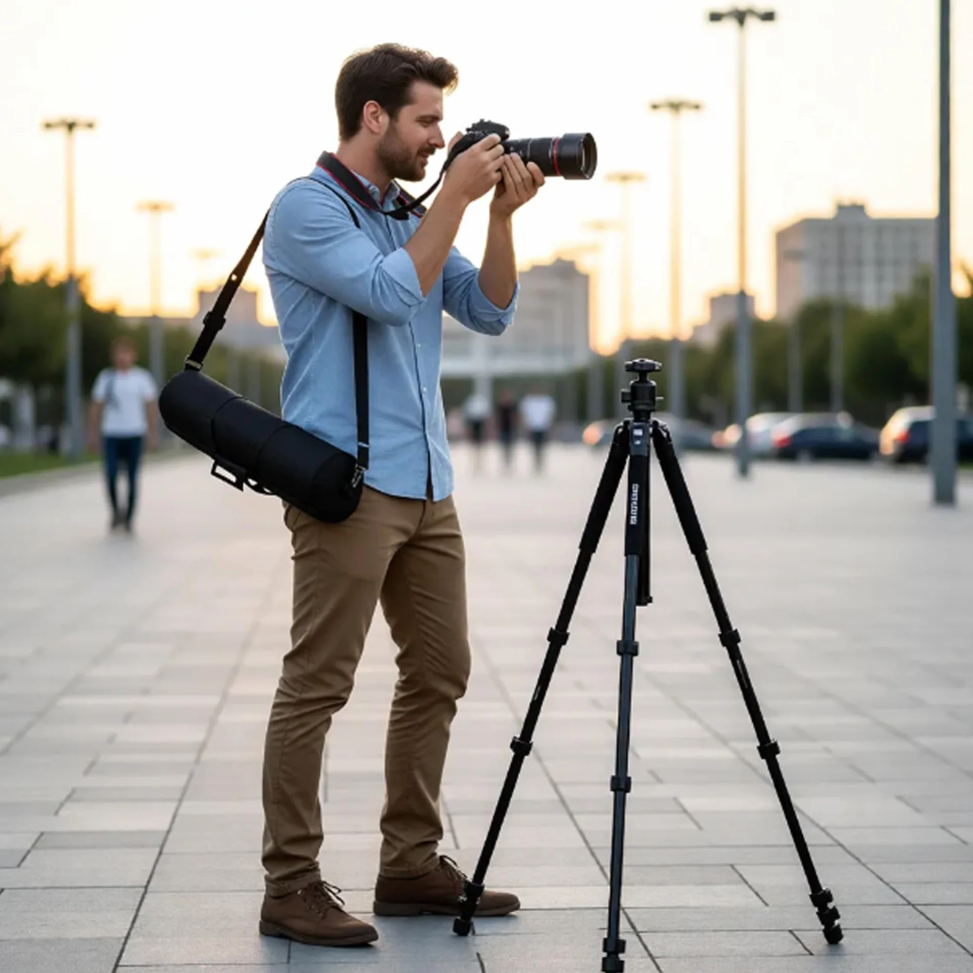 Torba Na Statyw, Statyw Torba Na Statyw z Paskiem, Regulowane Wyściełane Statywy Lekki Stojak Torba, Odporne Na Wstrząsy Wypełnienieni do Fotografii Studyjnej, Statyw Jednonożny, 65 cm