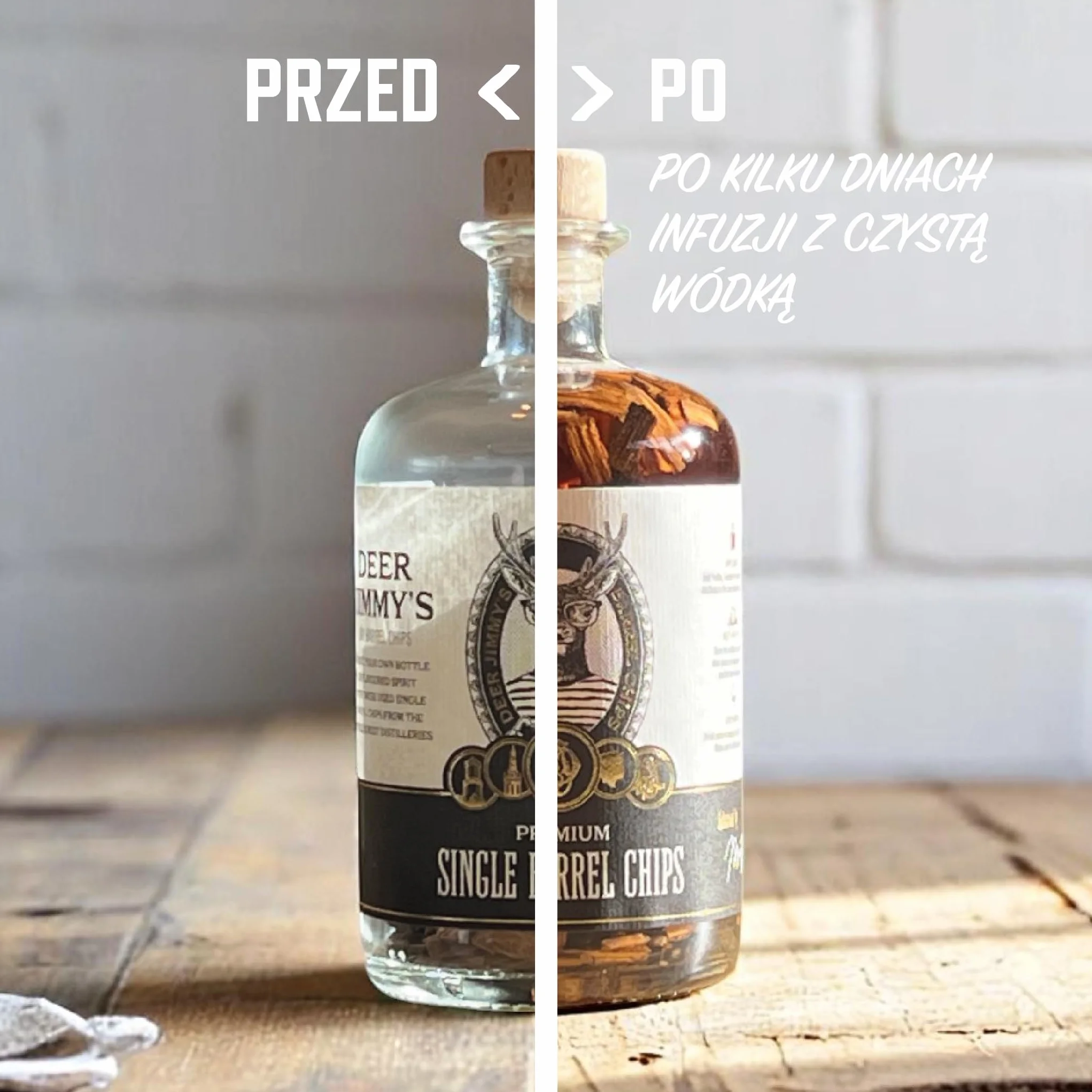 Deer Jimmy's® Rum do samodzielnego wykonania z dżamajskimi żetonami dębowymi premium