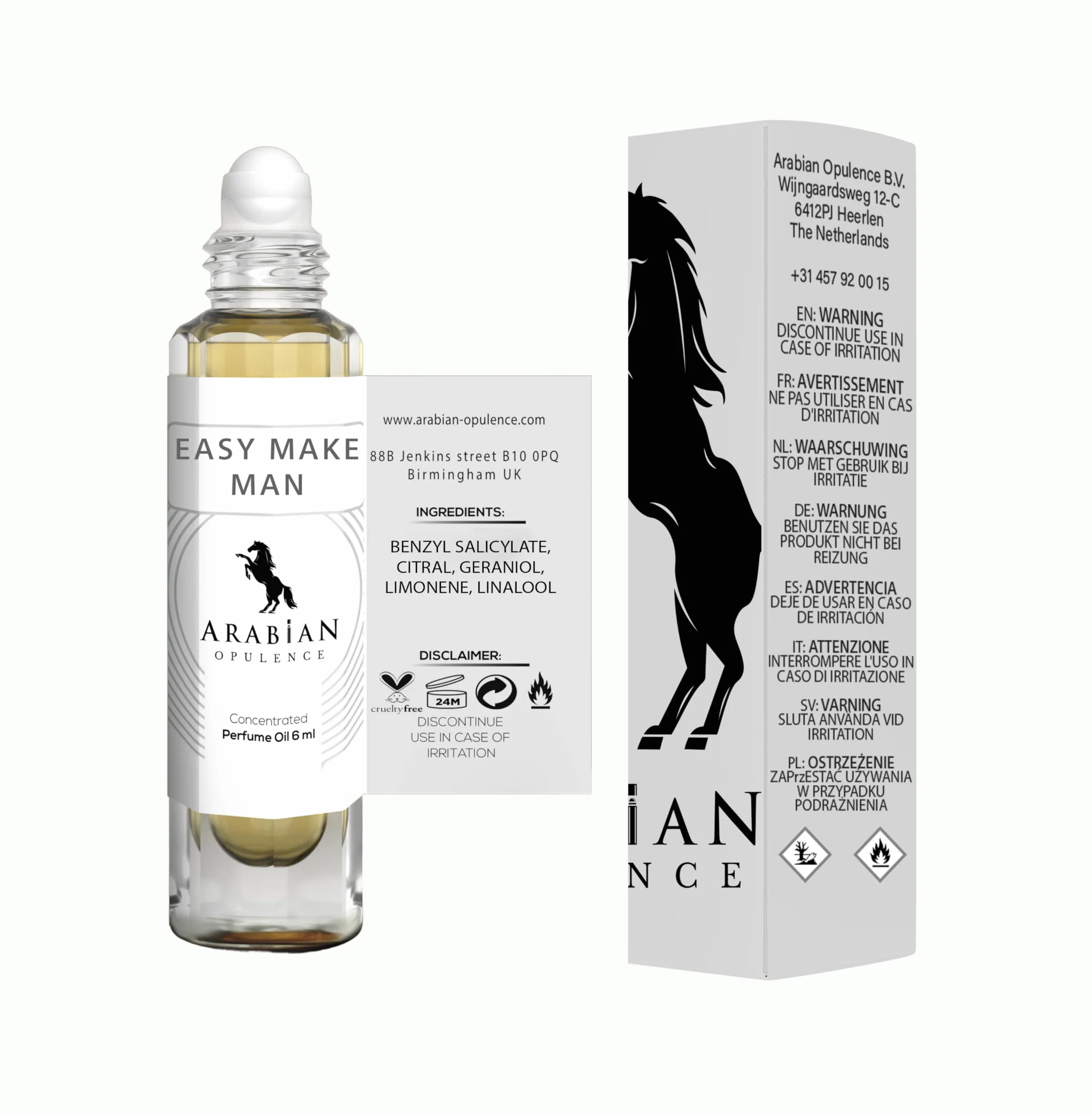 FR153 EASY MAKE MAN olejek perfumowany dla kobiet. 6 ml butelka Roll-on. Arabska opulenz. Cytrusy/aromatyczny/świeży/kwiatowy/drzewny