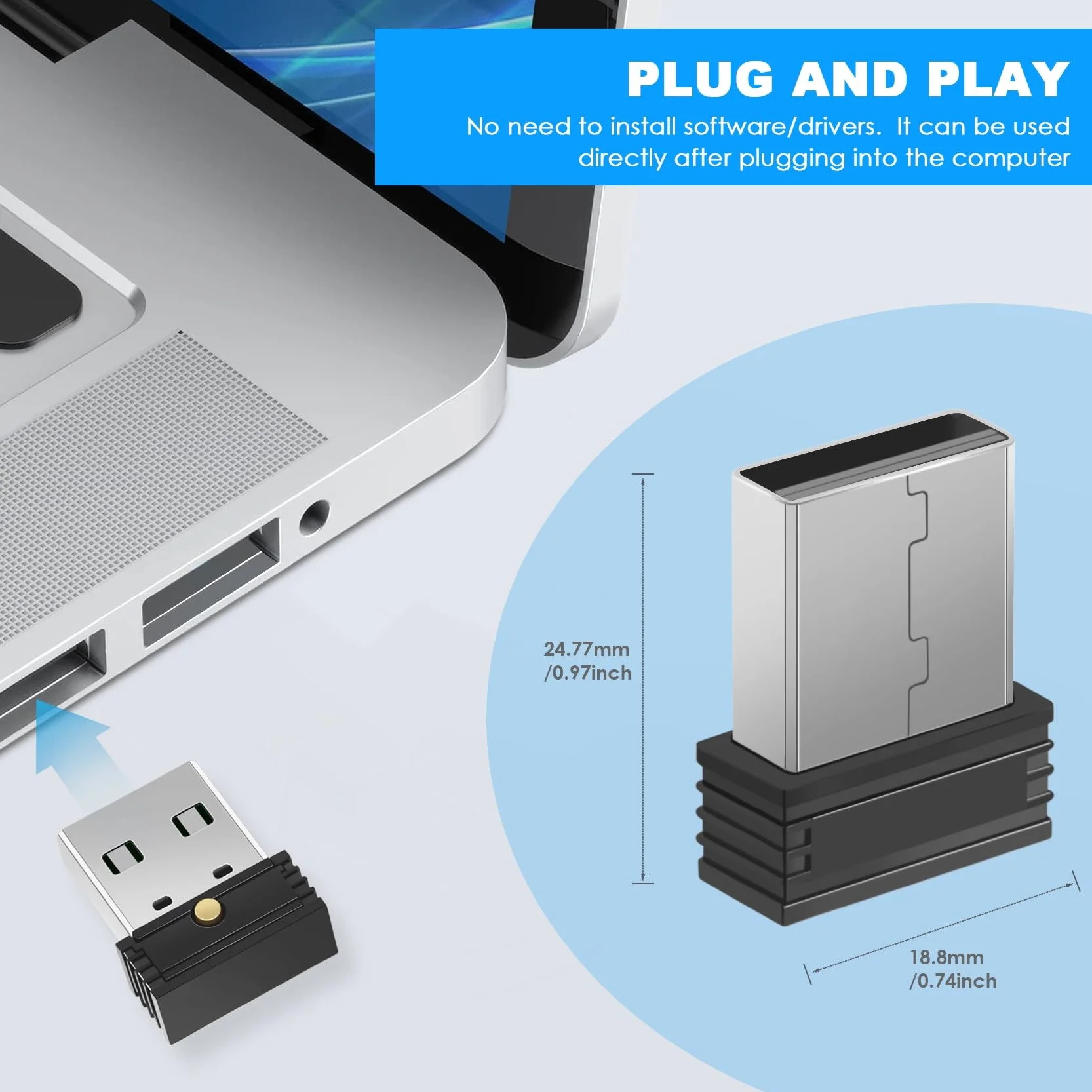 USB-mysz Jiggler, Automatyczny Jiggler Myszy Komputerowej, Trzyma Komputer w Stanie Gotowości, Symuluje Ruchy Myszy