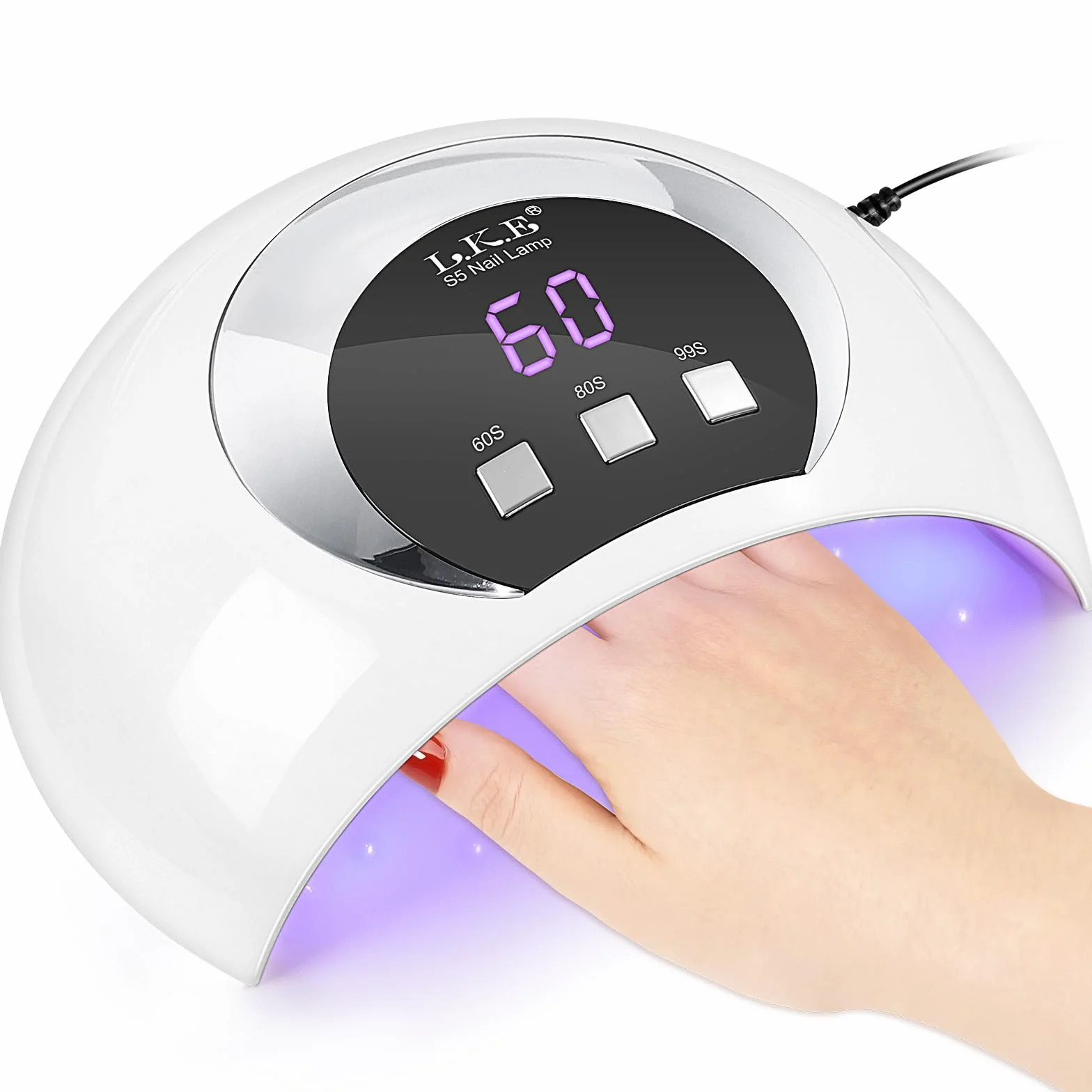 Lampa UV do paznokci 54W, Lampa UV z 3 timerami i wyświetlaczem LCD, czujnik auto, 18 LED, ładowanie USB, przenośna lampa LED do paznokci do domu i salonu paznokci, prezent na Walentynki dla kobiet