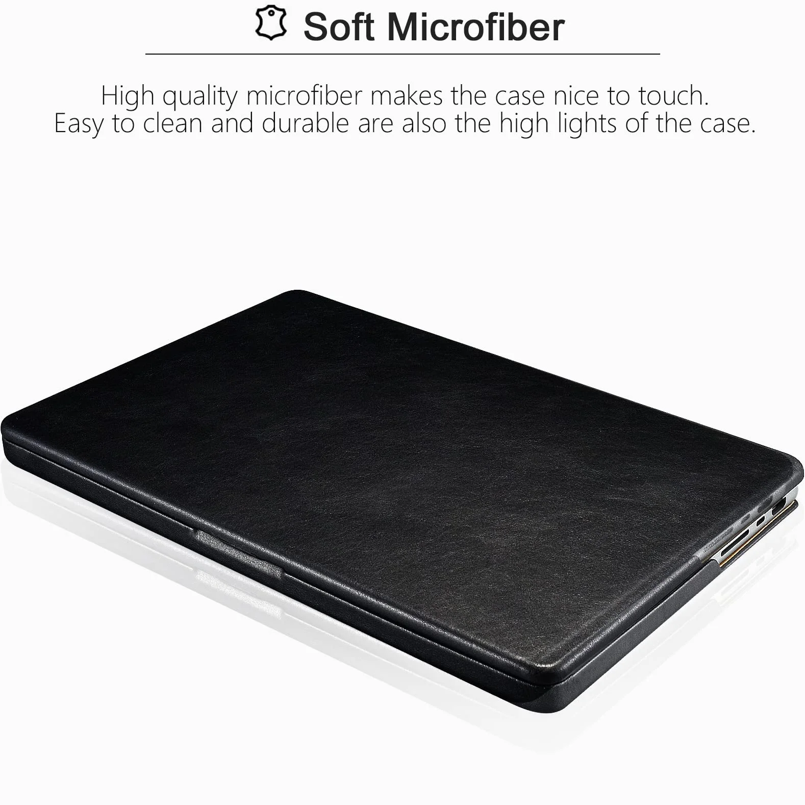 Etui dla Macbook Pro 14 M5 M4 M3 M2 M1 Pro/Max 2026-2021 A3427 A3426 A3434 A2992 A2918 A2442 A2779 A3112 A3185 A3401, ICARER Leather Protective Case Cover Shell dla Macbook Pro 14 2026-2021 Czarny