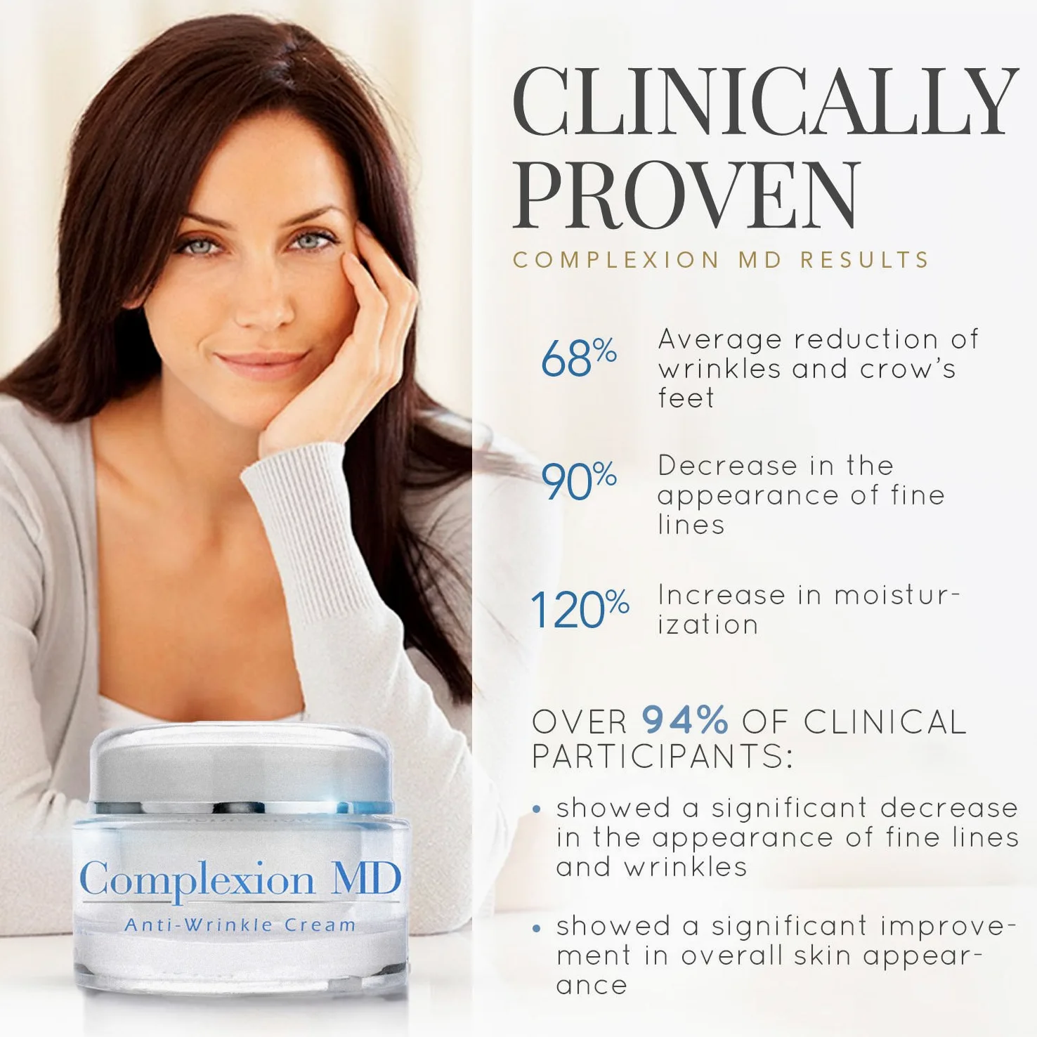 Complexion MD Advanced krem przeciwzmarszczkowy – klinicznie przetestowane multipeptydy z kwasem hialuronowym – pielęgnacja twarzy do pielęgnacji skóry – hipoalergiczny do wszystkich rodzajów skóry