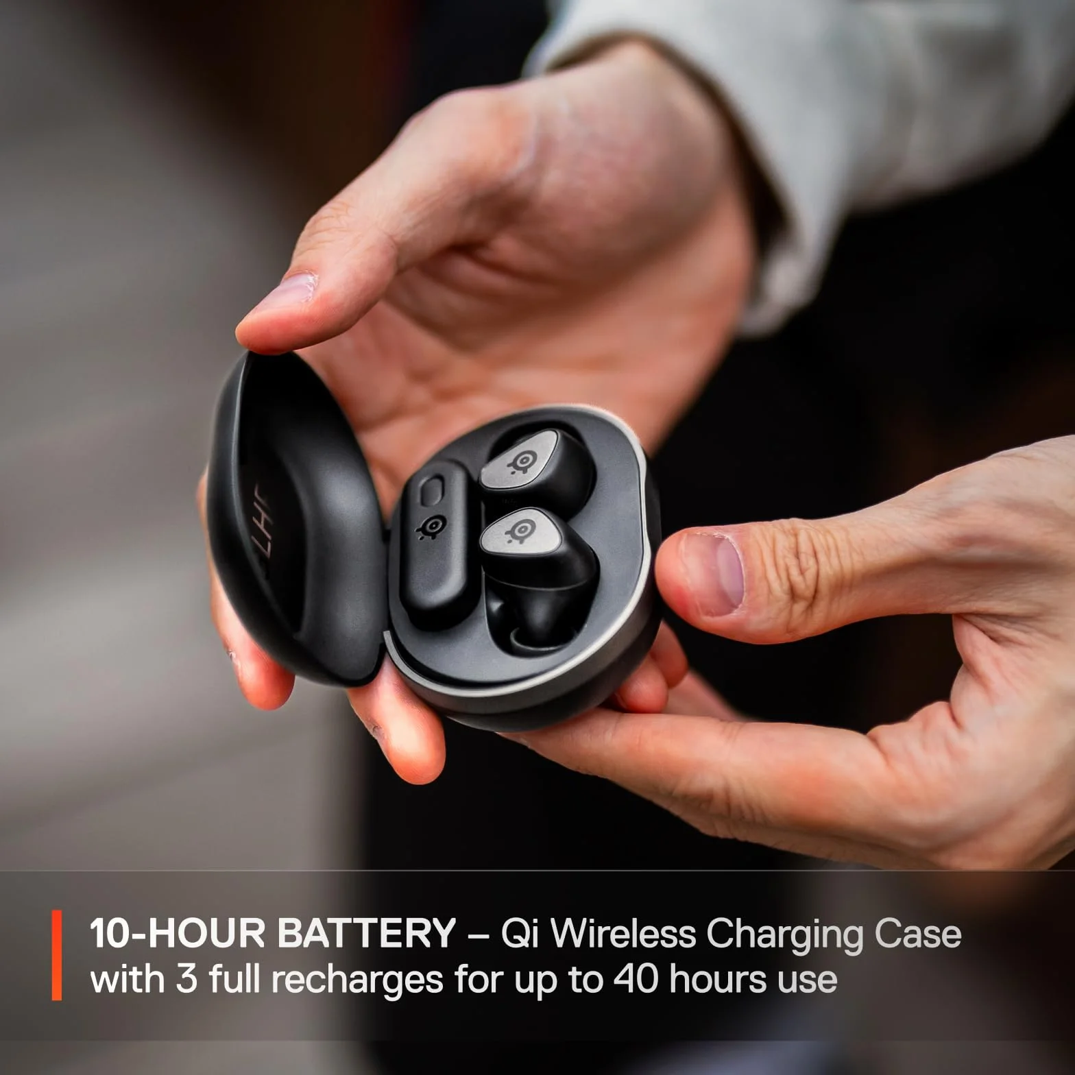 SteelSeries Arctis GameBuds do PlayStation, Bezprzewodowe Słuchawki Douszne do Gier, 2,4 GHz+BT 5.3, ANC/Przezroczystość, Bateria 40 godz., Ładowanie Bezprzewodowe, PS5, PC, Switch, Smartphone
