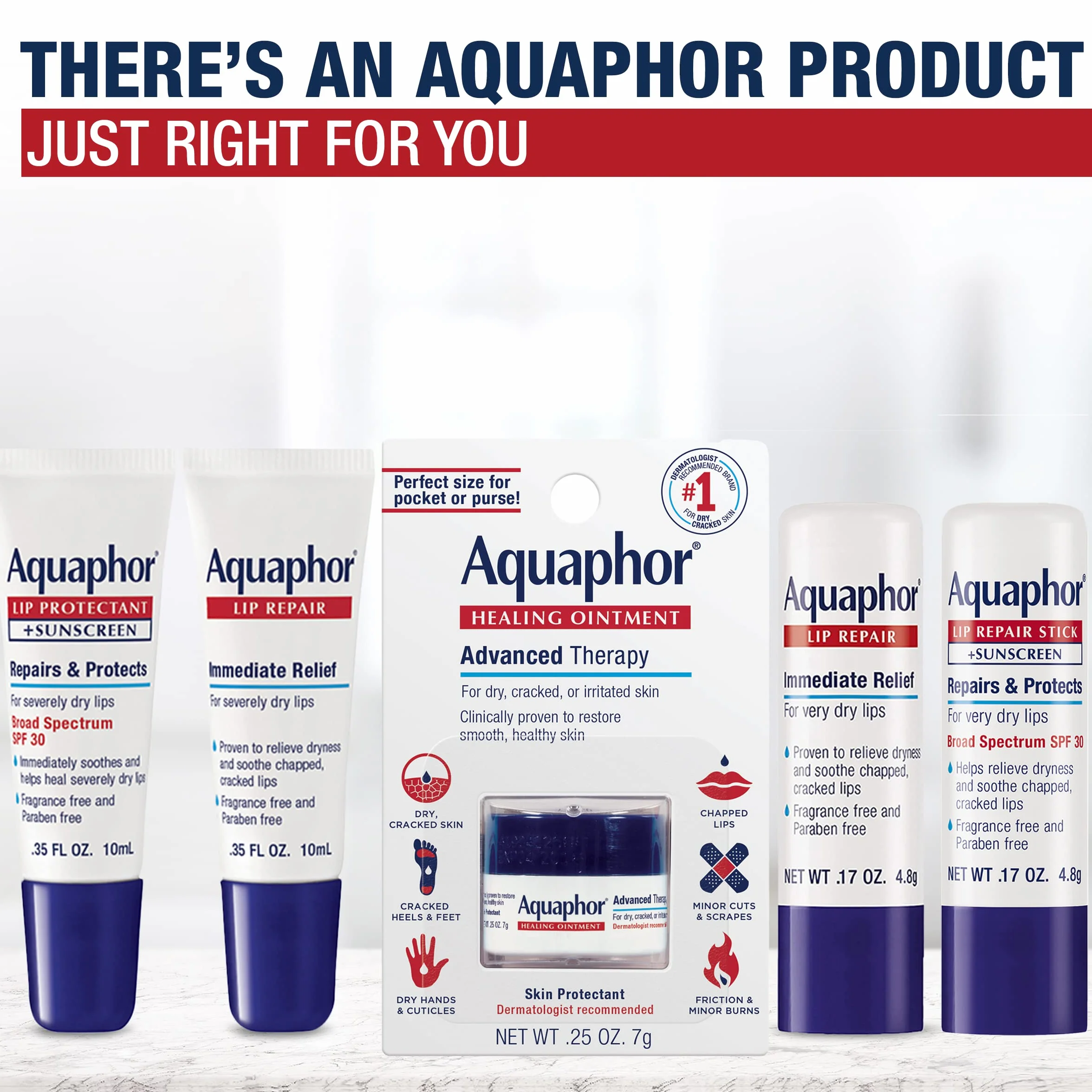 Aquaphor Lip Repair Stick – łagodzi suche, spierzchnięte usta – 2 pałeczki