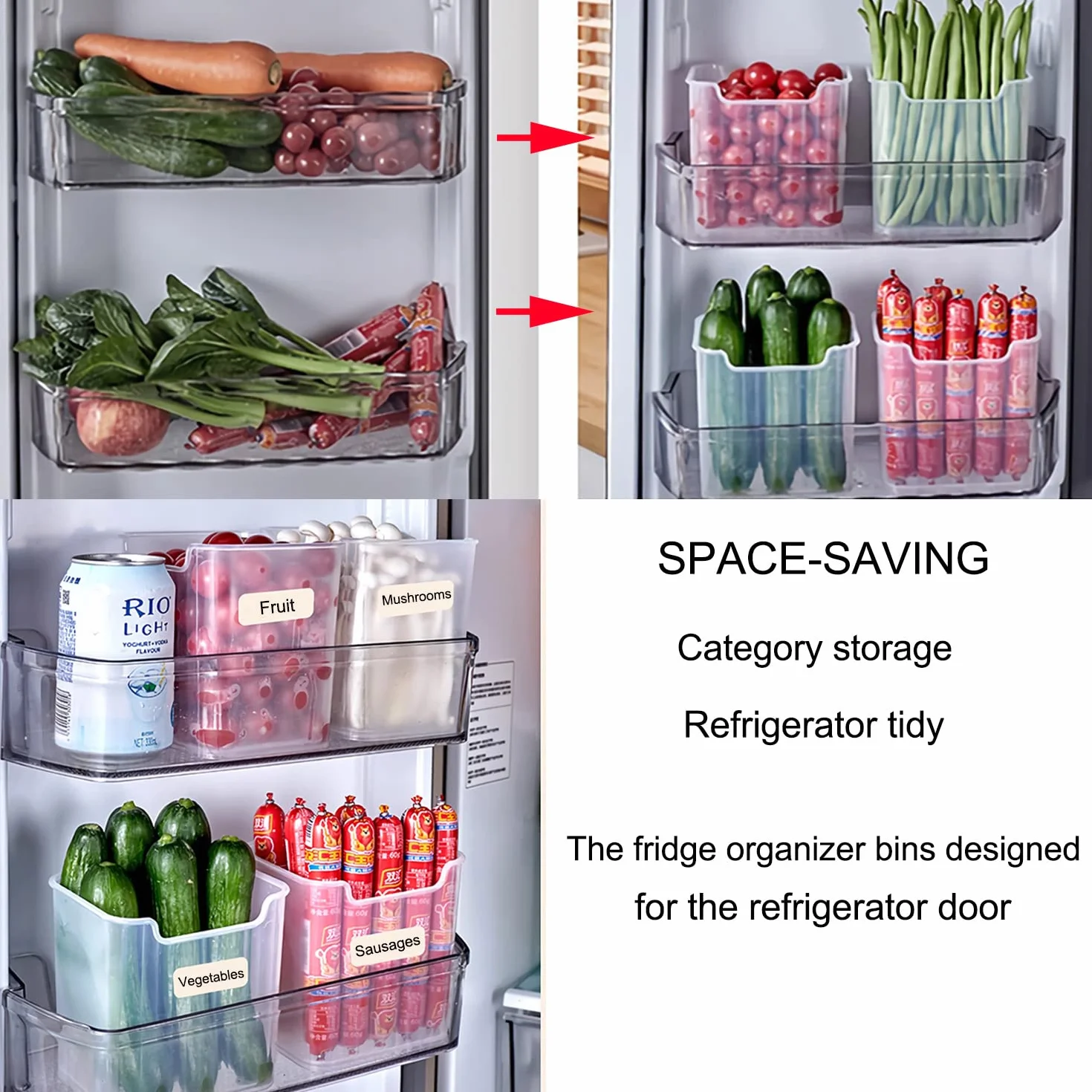Organizer na lodówkę Pojemniki Zestaw 6 do kuchni spiżarni wolnych od BPA