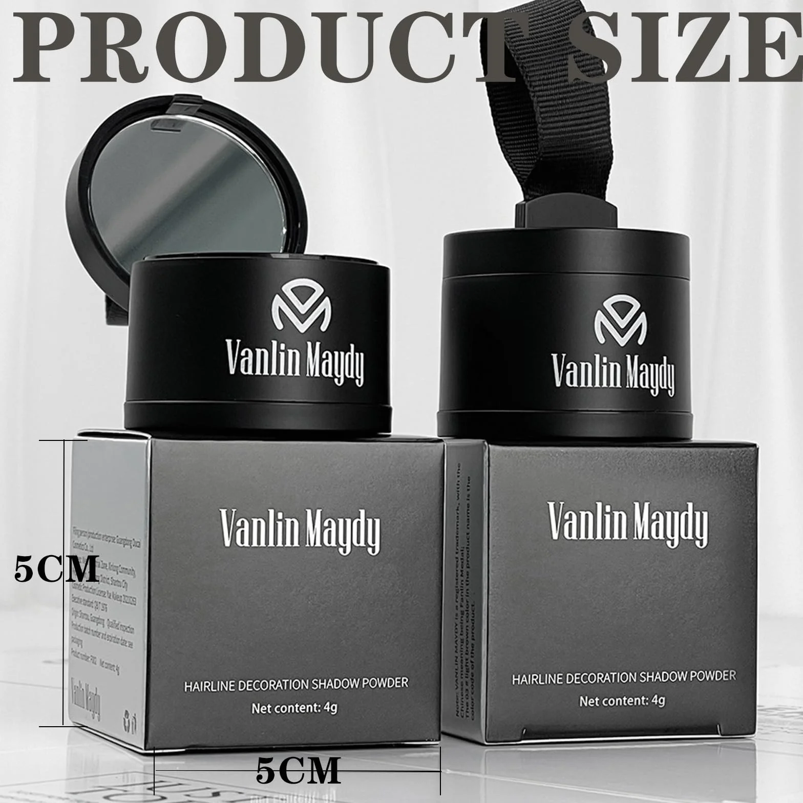 Instantly Hairline Powder, wiatroszczelny, odporny na pot, korektor do cebulek włosów, korektor do powtarzających się linii włosów, profesjonalna linia włosów z lusterkiem do puff-02 GB