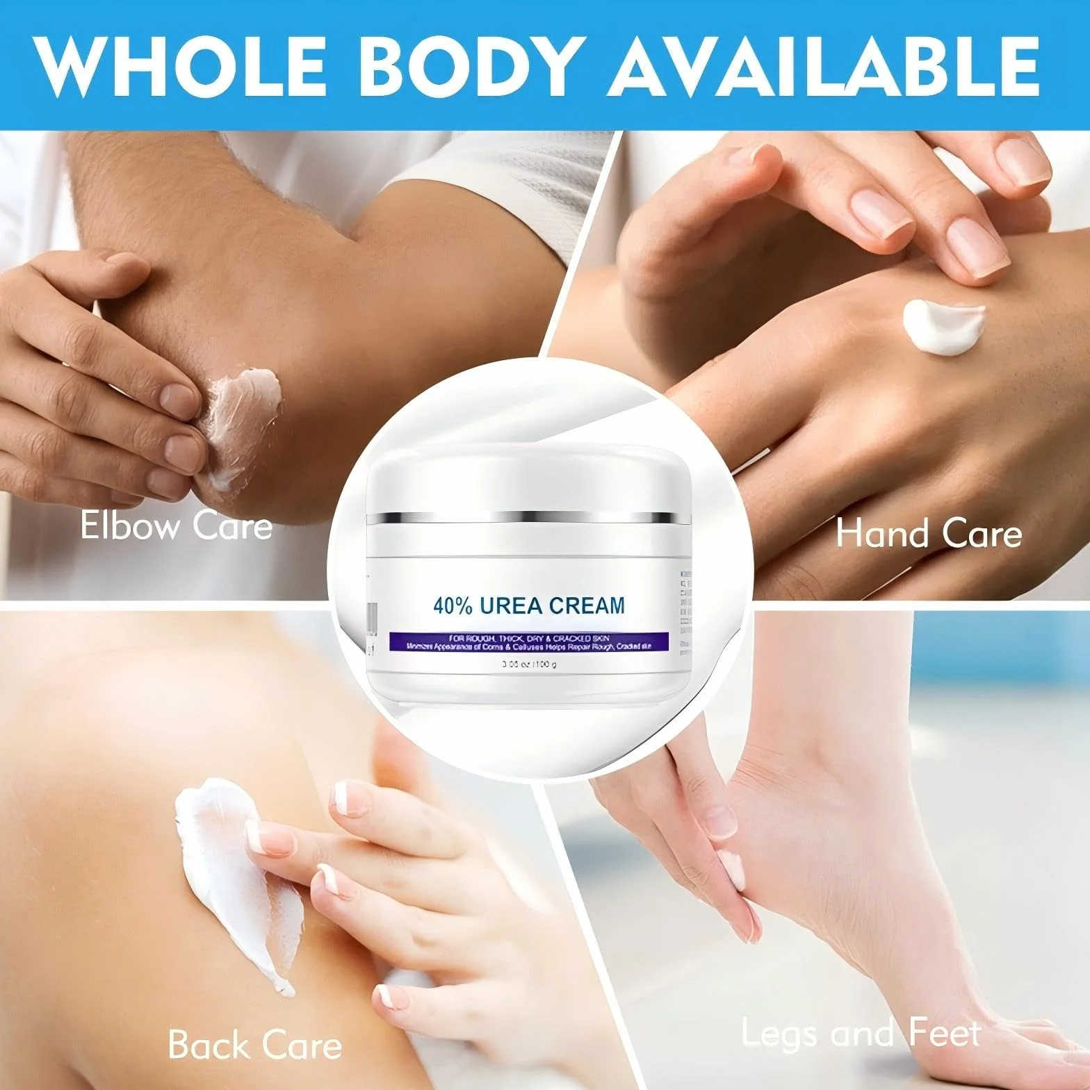 Urea Cream 2 szt. 40% krem mocznikowy, peeling i maść na pęknięcia, nawilżający, do dłoni, stóp, twarzy i ciała, usuwa obumarły naskórek