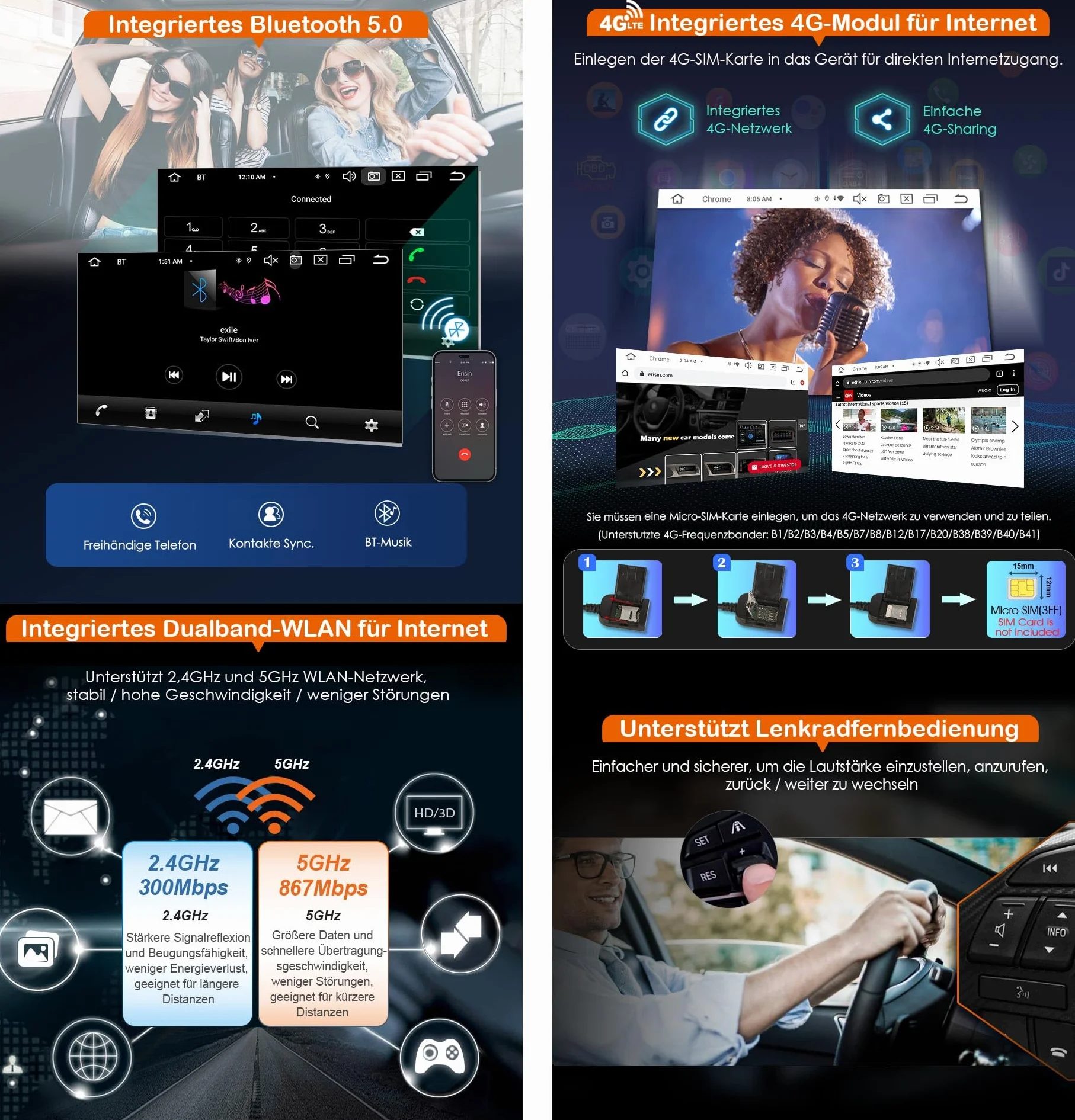 Erisin radio samochodowe 8-rdzeniowe 4GB+64GB z Androidem 14 GPS Navi dla Mercedesa Benz klasy C W203 klasy CLC W203 C180 klasy G W463, obsługuje Bluetooth, 7-calowy ekran dotykowy, CarPlay, Android