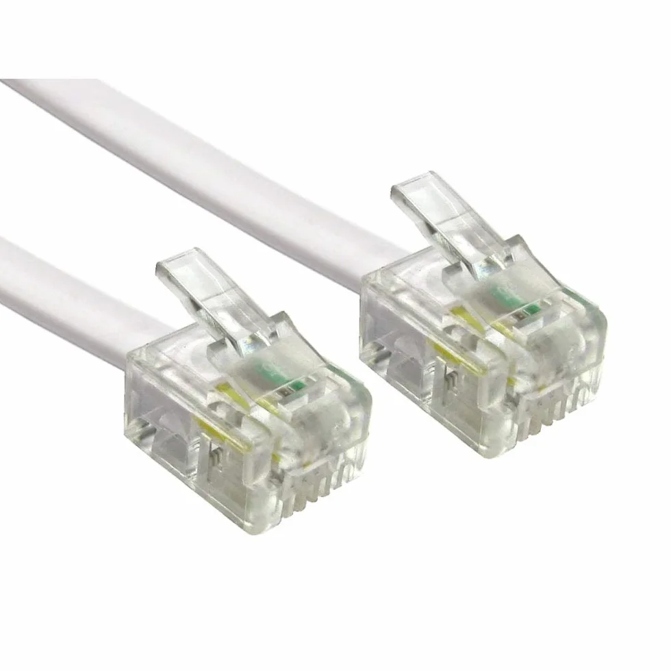 Alida Systems ® Kabel ADSL 5m - najwyższej jakości/pozłacane piny kontaktowe/szerokopasmowy szybki internet/router lub modem do gniazda telefonicznego RJ11 lub mikrofiltr/biały