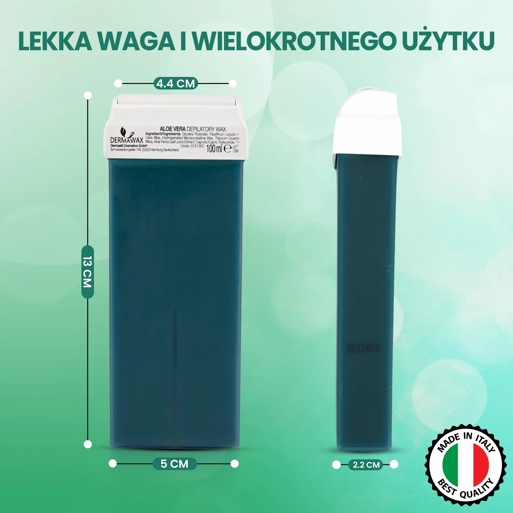 Dermawax Wkład woskowy Aloe Vera 6 x 100 ml – uniwersalne wkłady do depilacji z podgrzewaczem (nie wchodzi w zakres dostawy)