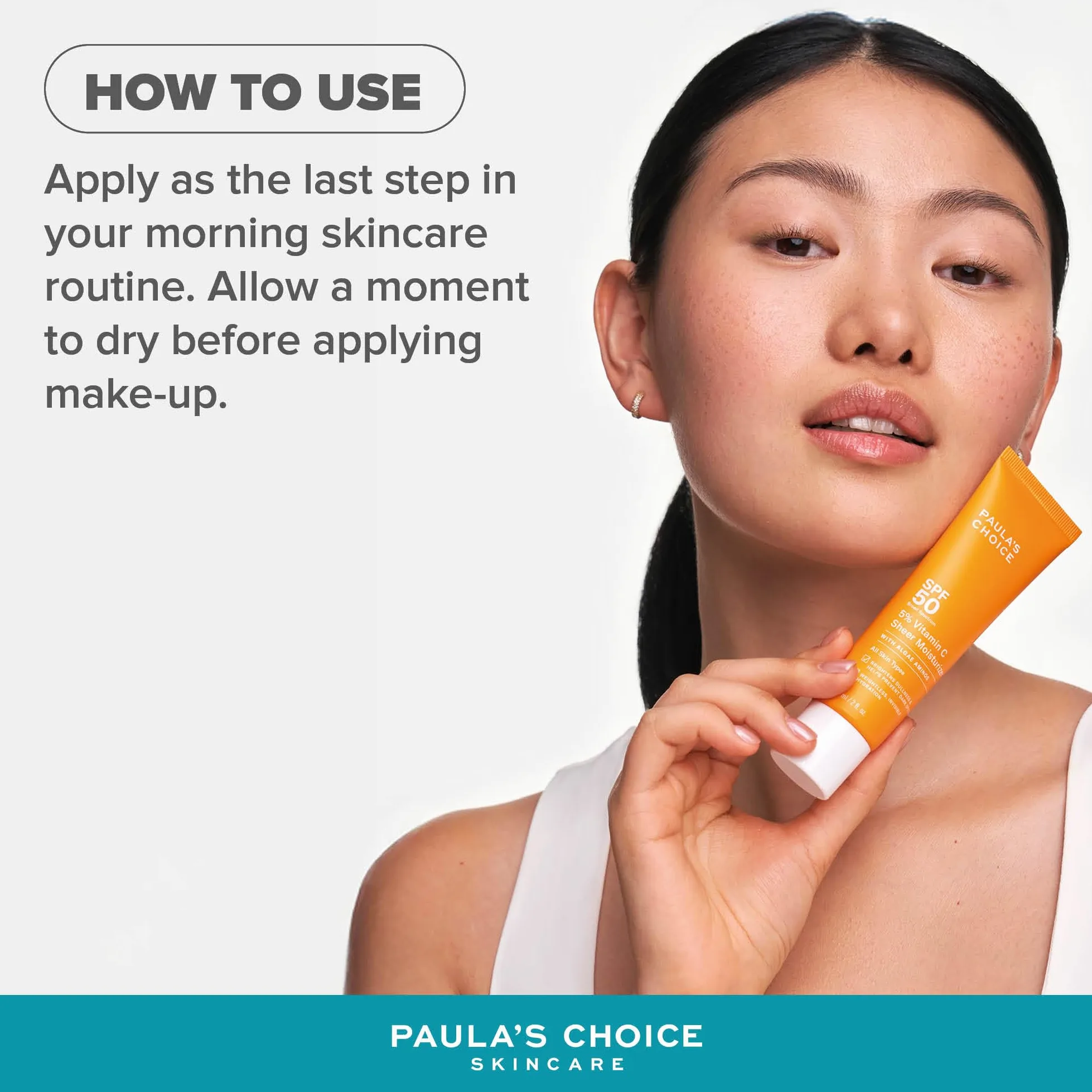 Paula's Choice 5% Witamin C Lotion Nawilżający SPF 50 - Krem Do Twarzy Na Dzień Nawilża i Rozjaśnia Skórę - Wieloaktywna Ochrona Przeciwsłoneczna - z Witaminy C - Wszystkie Rodzaje Skóry - 60 ml