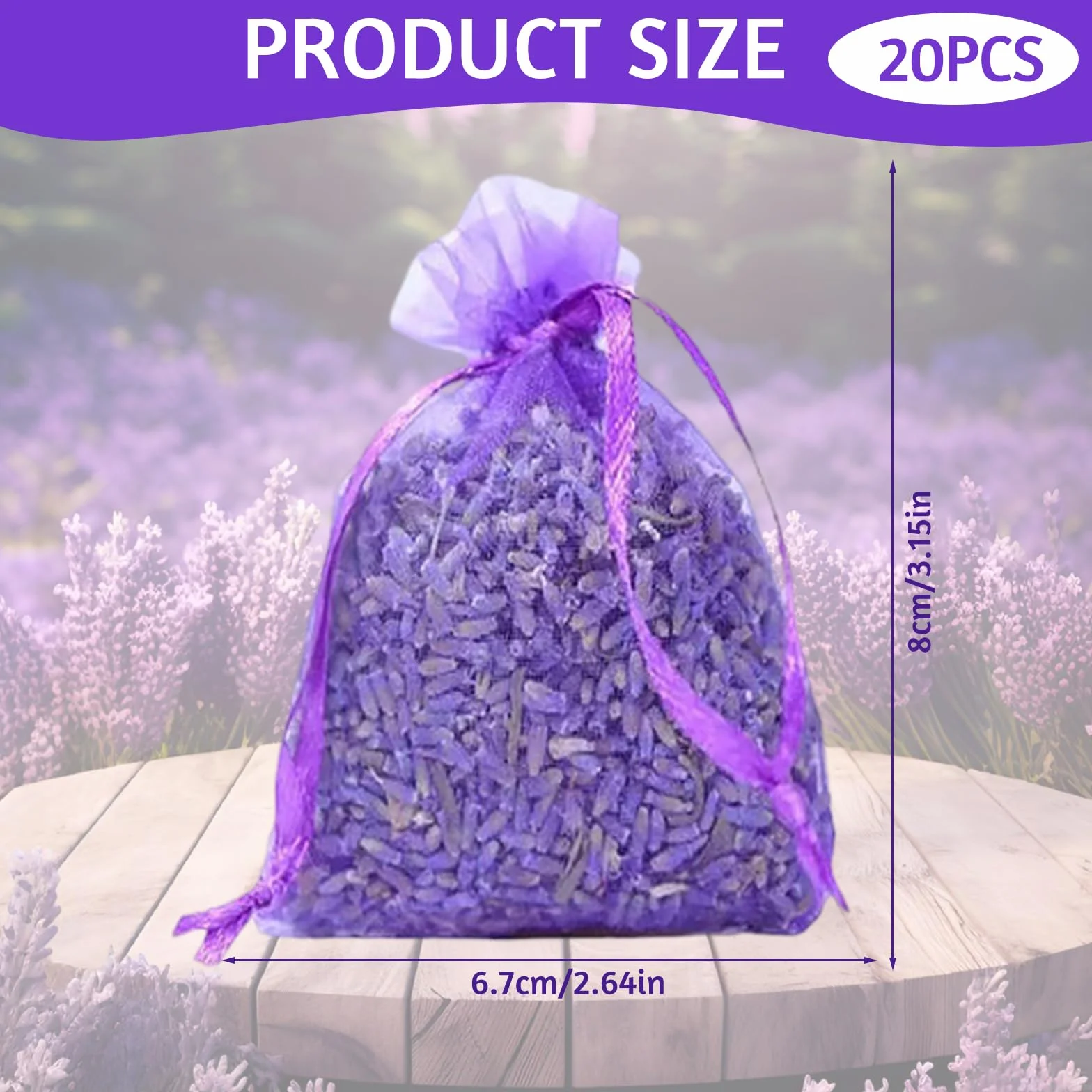 Torebki lawendowe 7x9 cm naturalne saszetki do szafek i szuflad