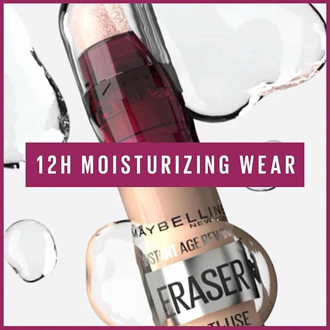Maybelline New York Instant Anti Age Eraser multifunkcyjny korektor do twarzy z gąbeczką, maskuje zaczerwienienia, cienie i zmarszczki, 03 Fair, 6,8 ml