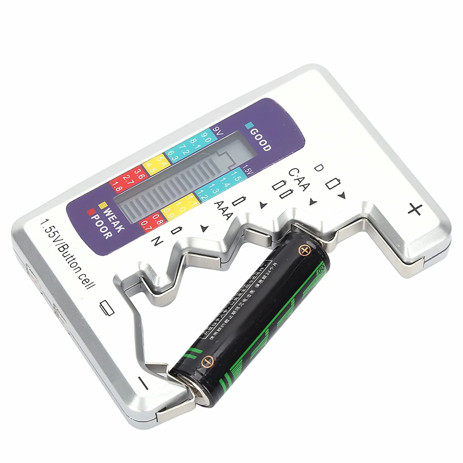 Tester Baterii, Cyfrowy Tester Pojemności Baterii 90 X 60mm Wykrywacz Pojemności Baterii, Narzędzie do Pomiaru Mocy Baterii Litowej