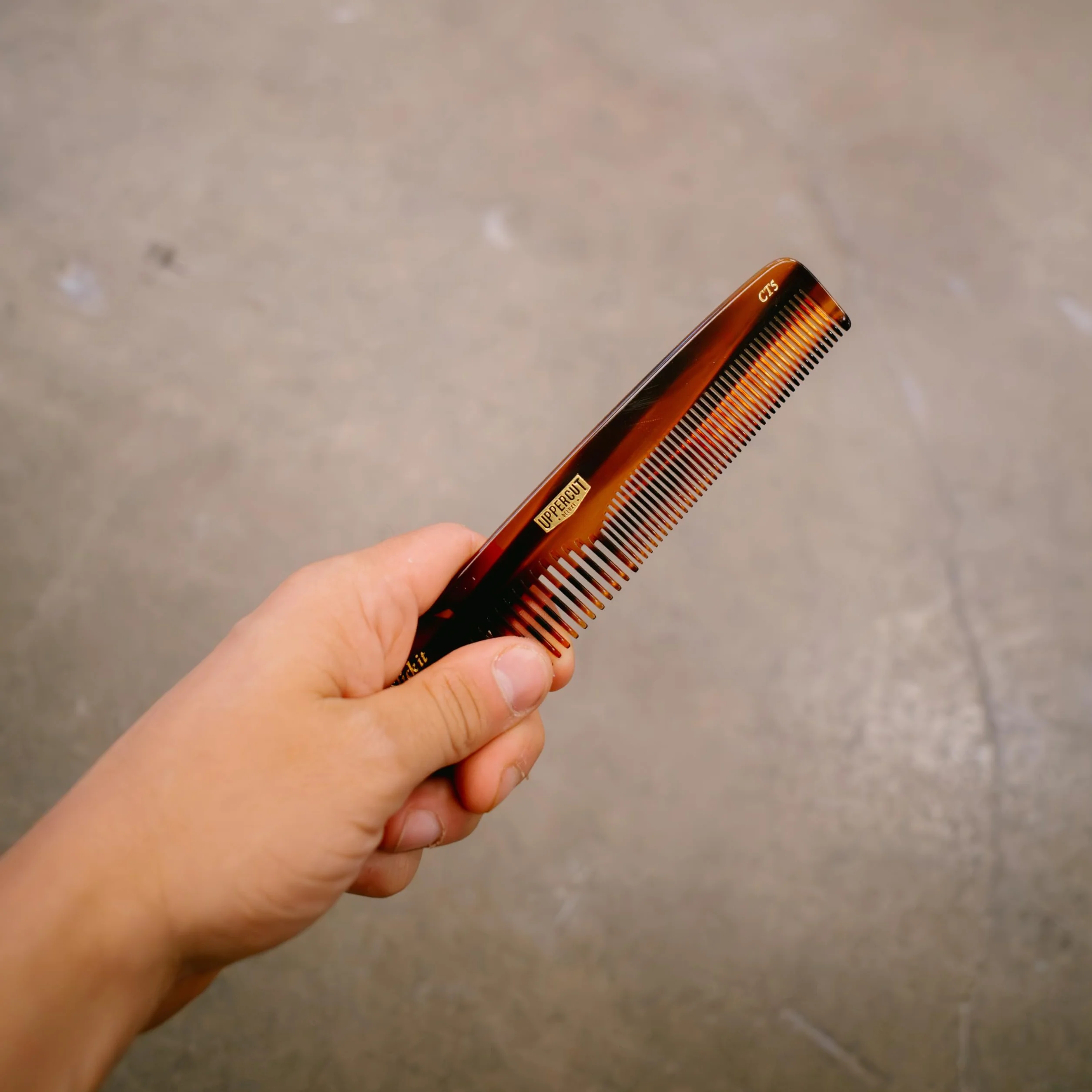 Uppercut Deluxe CT5 Tortoise Shell Comb, A Detangling Wide Tooth Comb with Two Different Teeth Widths, Ideal For Use With Long and Short Hair Styles