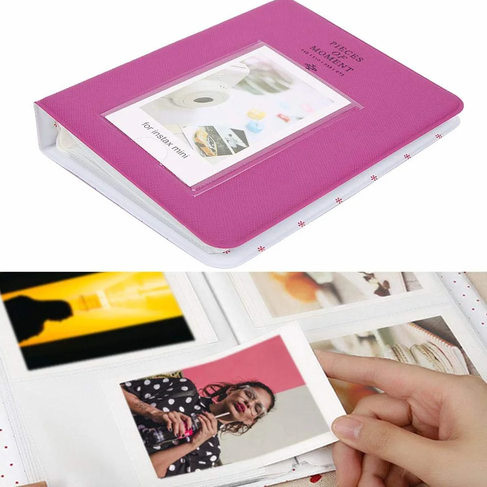 Mini album fotograficzny 3-calowy 64 kieszonkowy dla Instax Mini 9/8/8+, 25 x 14 x 0,3 cm