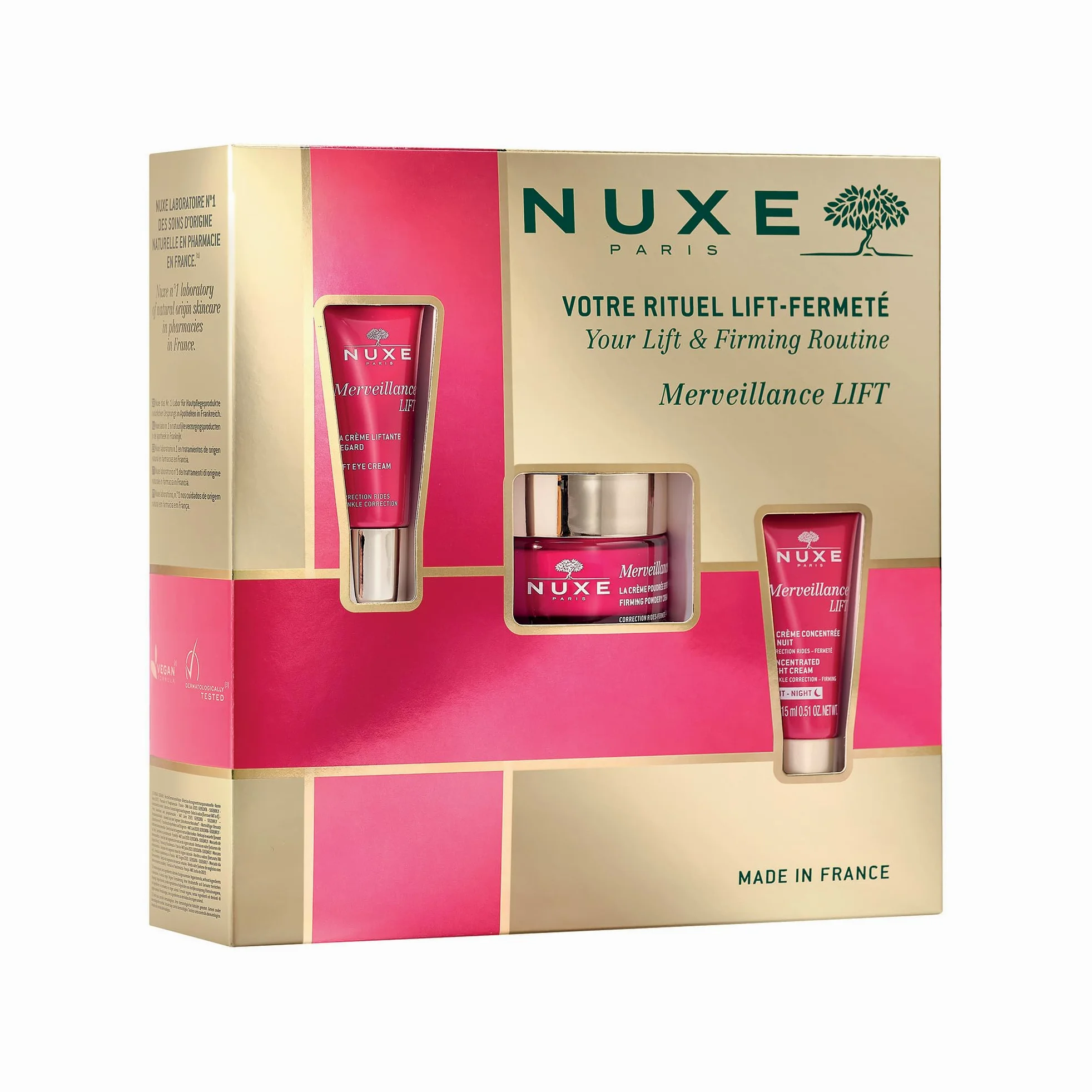 NUXE Zestaw Merveillance LIFT Krem do twarzy + Krem pod oczy + Krem na noc