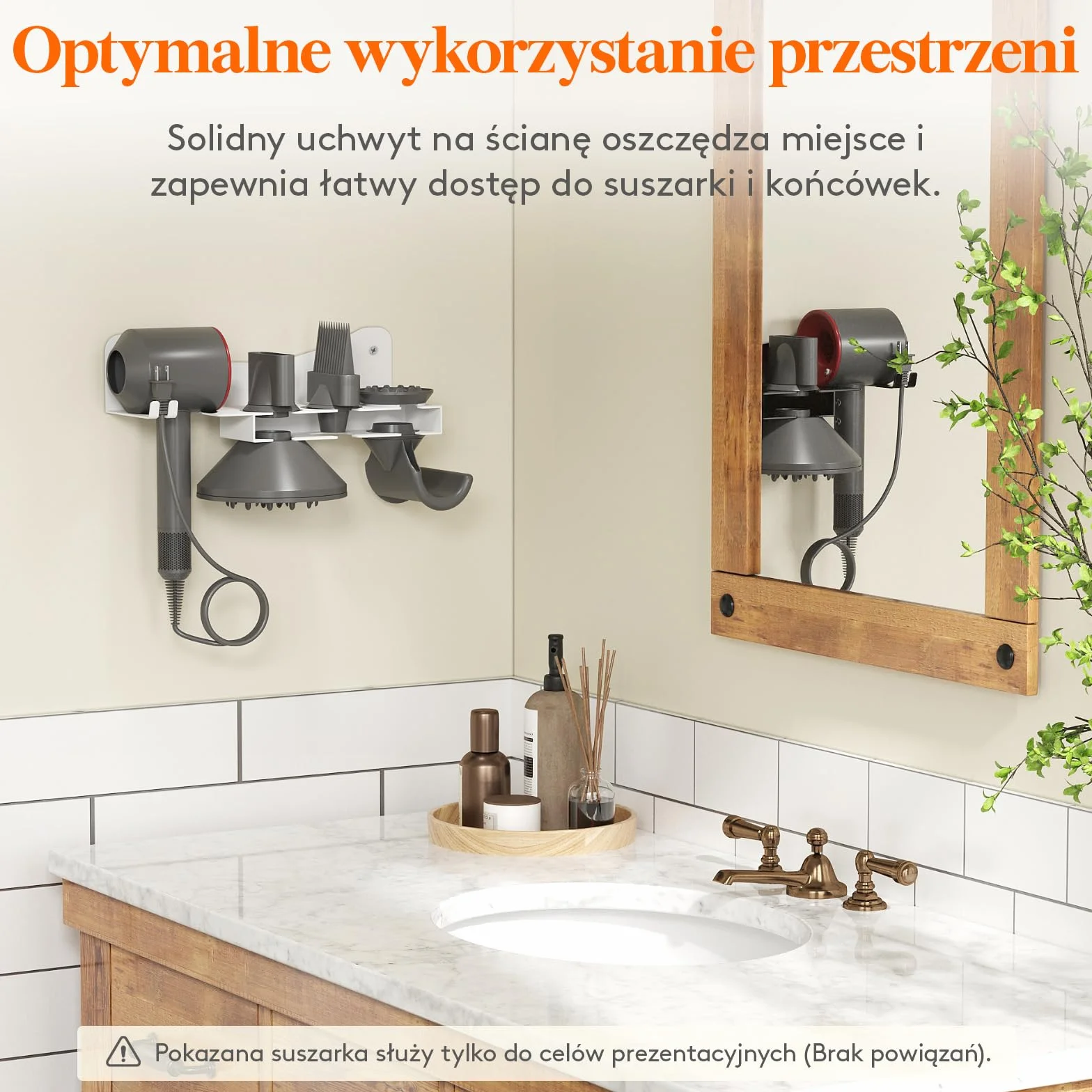 Lifewit Uchwyt do suszarki Dyson na ścianę, organizer na narzędzia do włosów, stojak do przechowywania