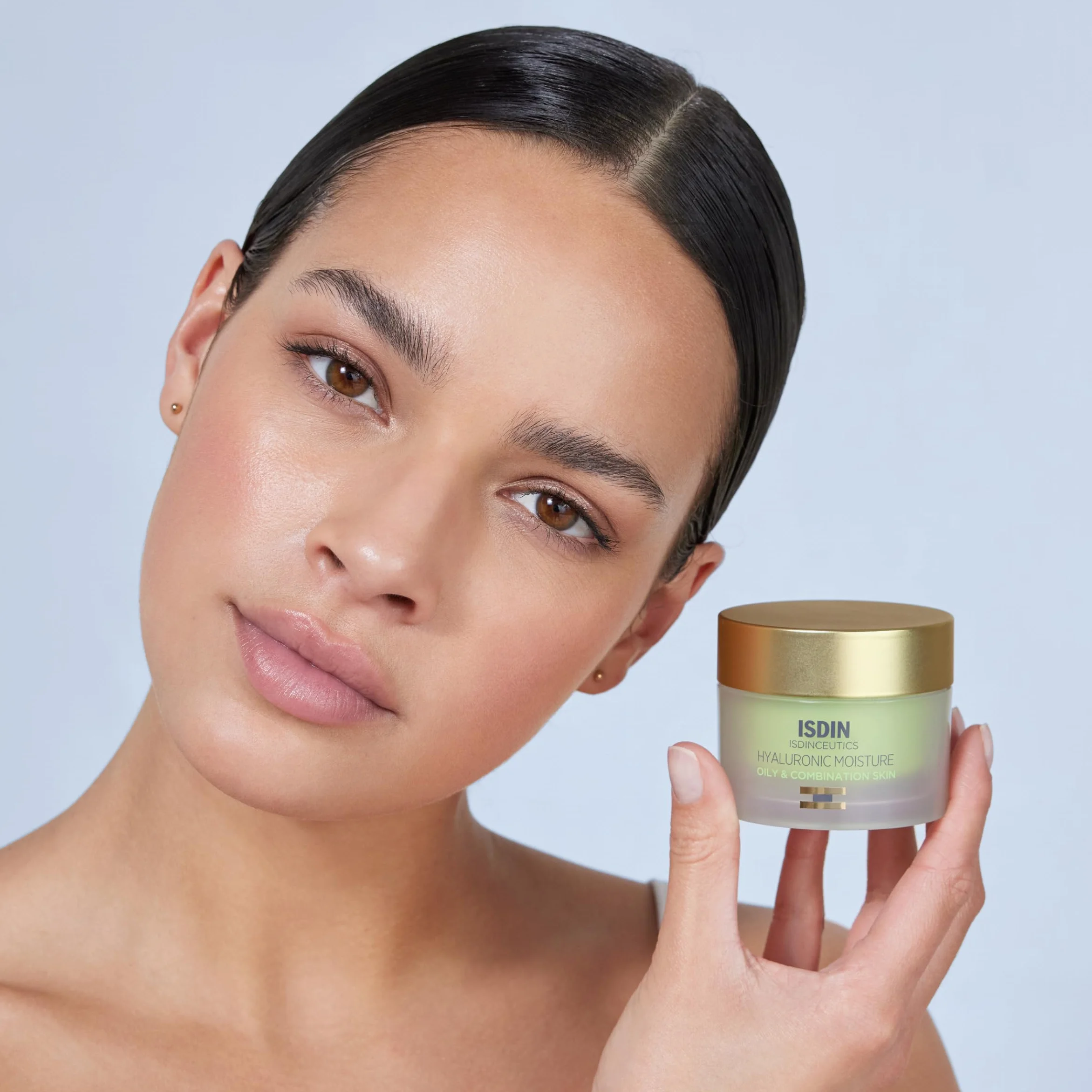 ISDIN ISDINCEUTICS Hyaluronic Moisture Oily and Combination Skin, lekki, nawilżający krem do twarzy z kwasem hialuronowym, specjalnie do skóry tłustej i mieszanej, 50 g
