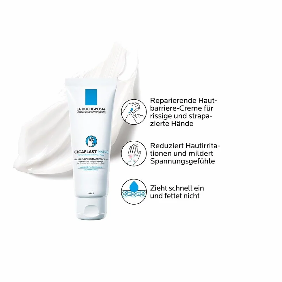 La Roche-Posay Cicaplast 16849128 Krem do Rąk, Biały, 100 ml
