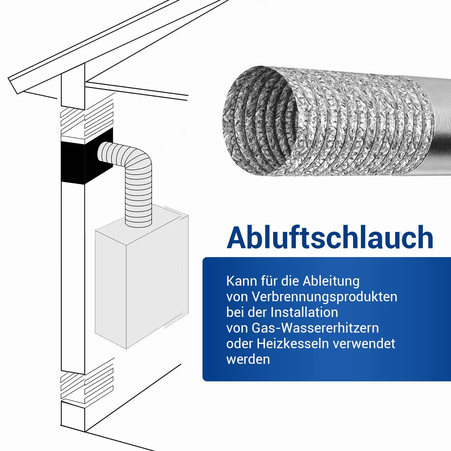 VIOKS Aluminiowa rura elastyczna 150 mm wąż powietrza 2 m uniwersalna rura klimatyzacji