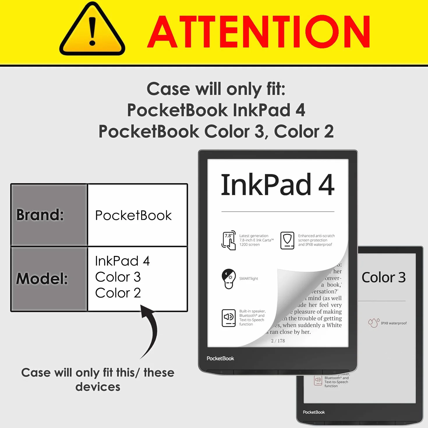 Forefront Cases Etui do PocketBook InkPad 4, InkPad Color 3 i 2 - Lekkie PocketBook InkPad 4, InkPad Color 3 i 2 Etui - Granatowy - Smukłe i Lekkie, Automatycznie Budzi/Spać, Ochronne Okładka