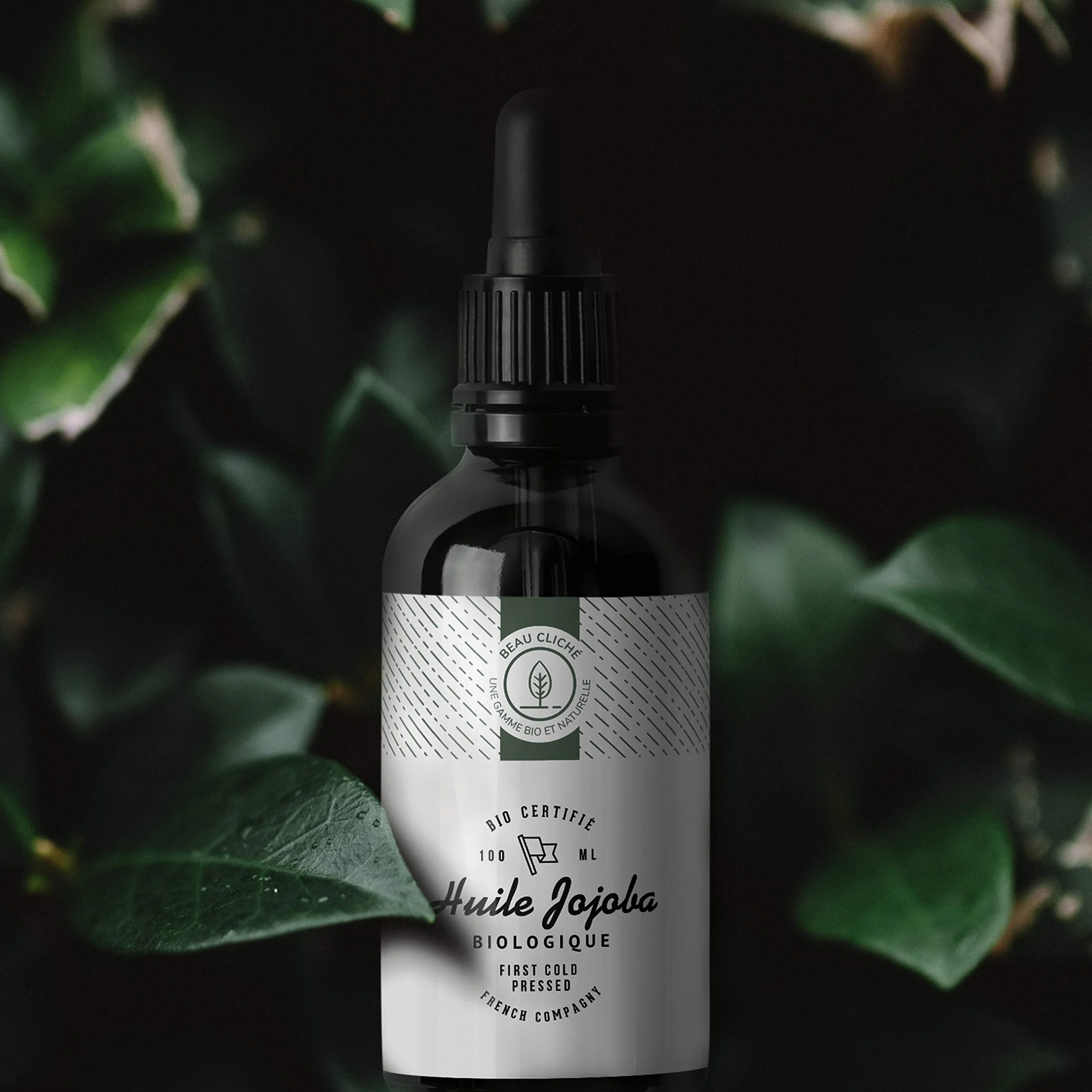 100ml Olejek Organiczny Jojoba, Tłoczony na Zimno, 100% Naturalna Pielęgnacja skóry, Włosów, Brody - Szklana Butelka - Pakowany we Francji