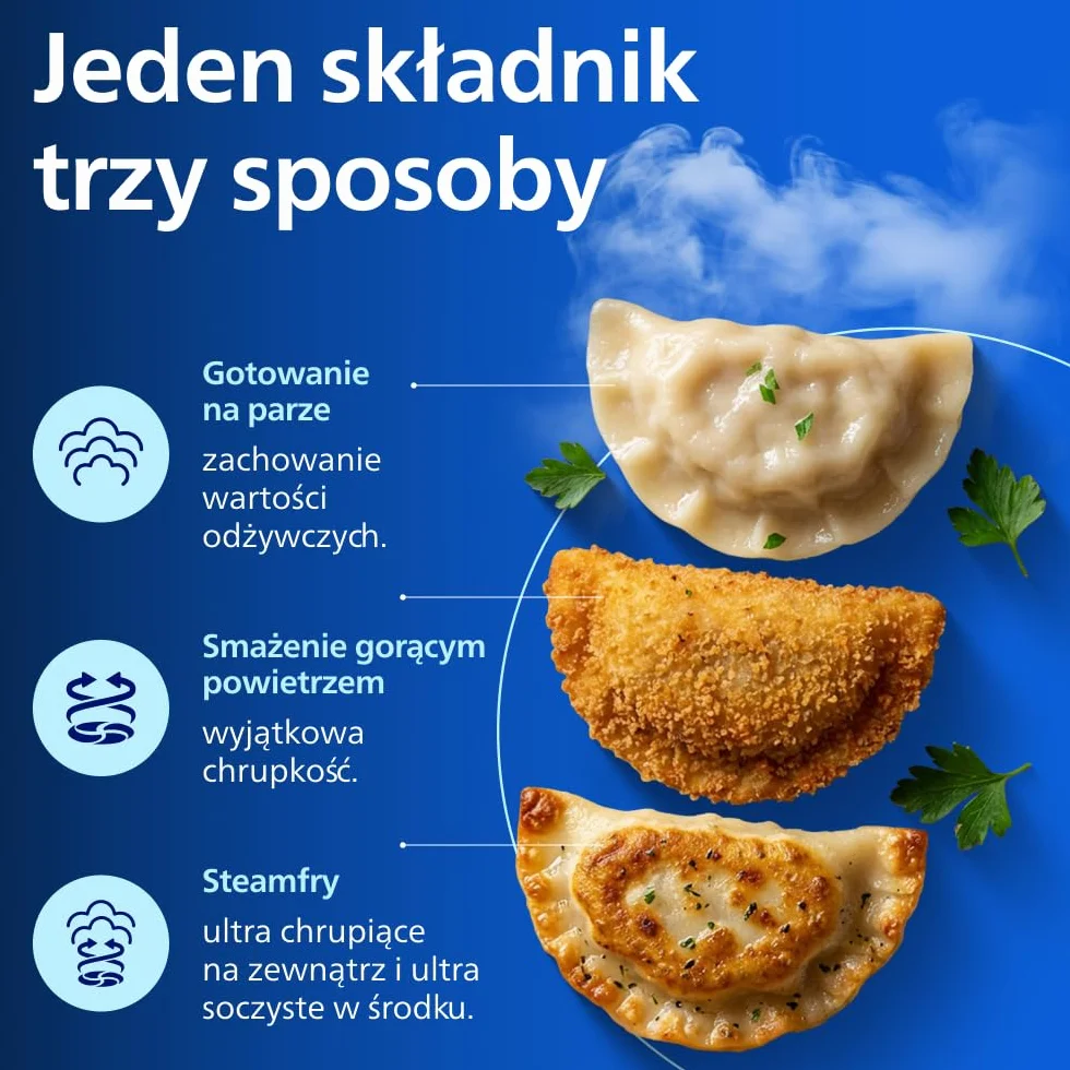 Philips Airfryer Ovi serii 5000 Megabasket Steamfry 9,5 l RapidAir czyszczenie parą NA565/00