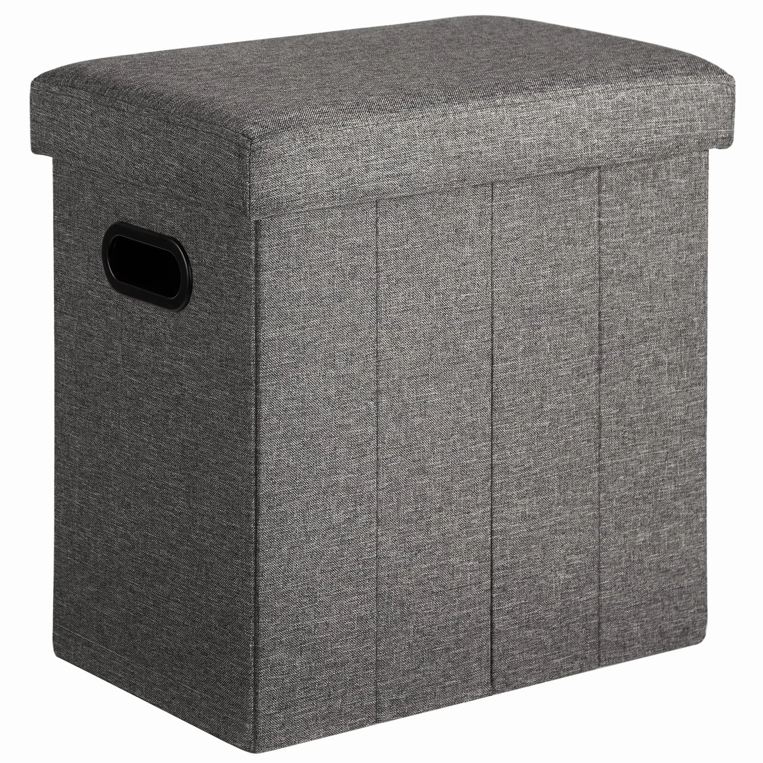 COSYLAND Stołek z miejscem do przechowywania, składany stołek, podnóżek, do salonu i sypialni, pojemność 40 L, maksymalne obciążenie 150 kg, 42 × 27 × 42 cm, Askgrå