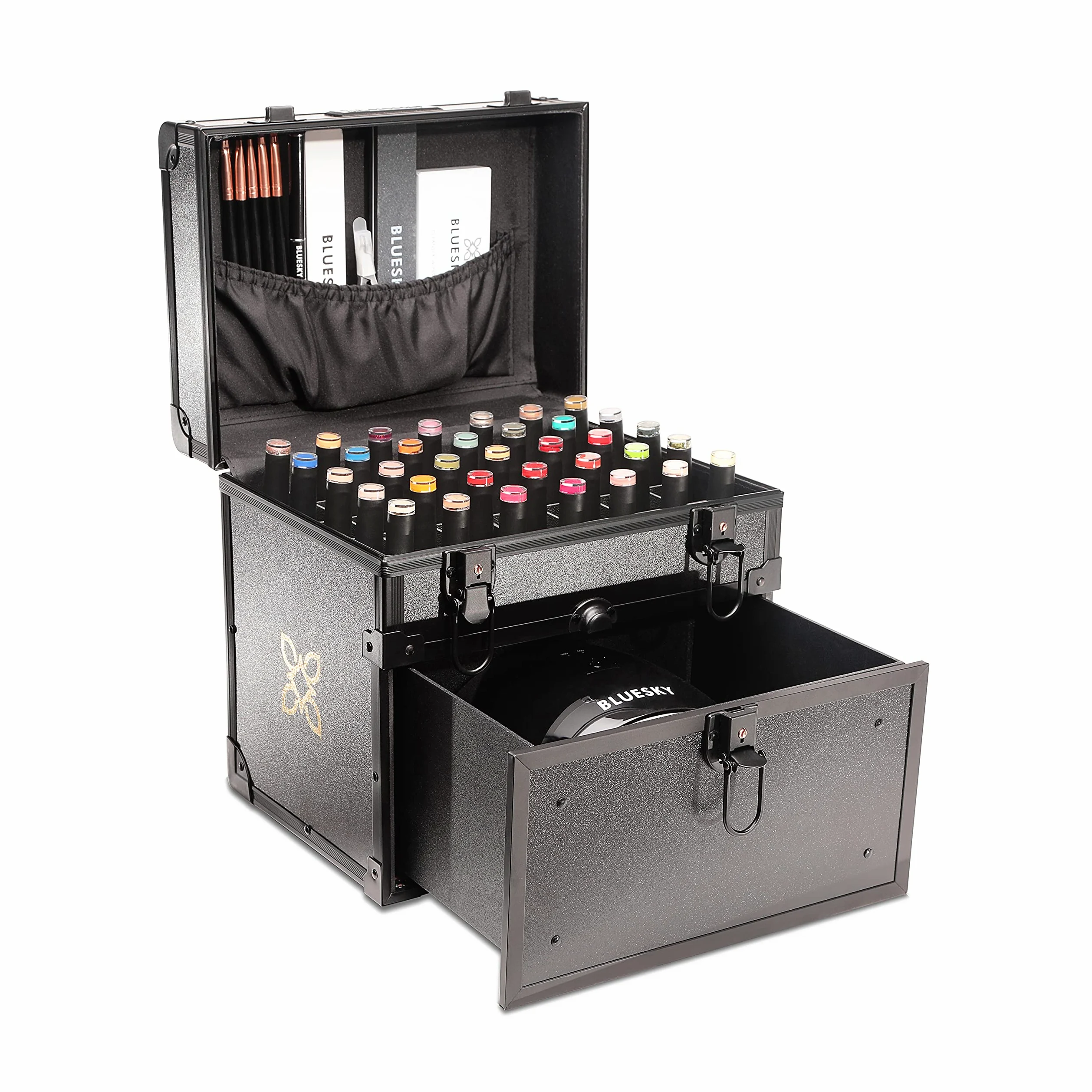 Bluesy Professional Nail Case - Metal, organizatorzy lakieru do paznokci, przechowywanie lakier