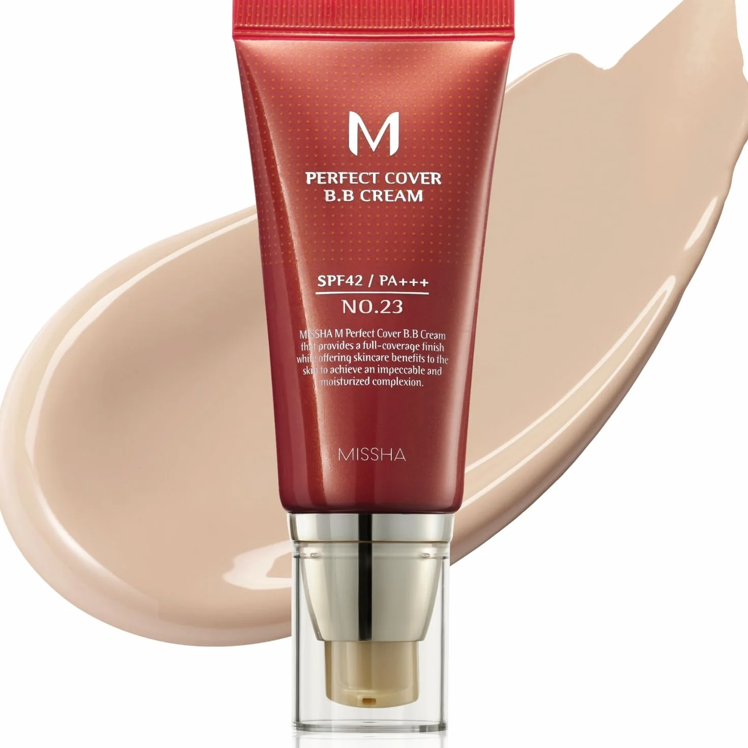 MISSHA M Perfect Cover BB Cream No.23 naturalny beż - jasny/średni z chłodnym/neutralnym odcieniem SPF 42 PA +++ 1,69 Fl Oz - barwiony krem nawilżający z SPF