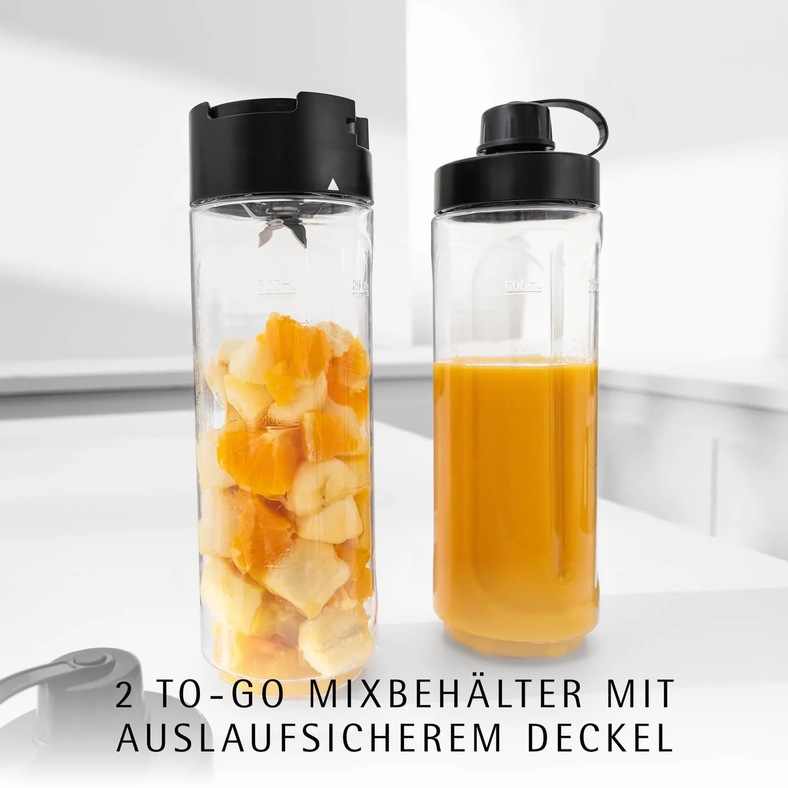 WMF Küchenminis Smoothie-to-go, mikser stojący 300 W, stal nierdzewna, czarny, 0,6 l
