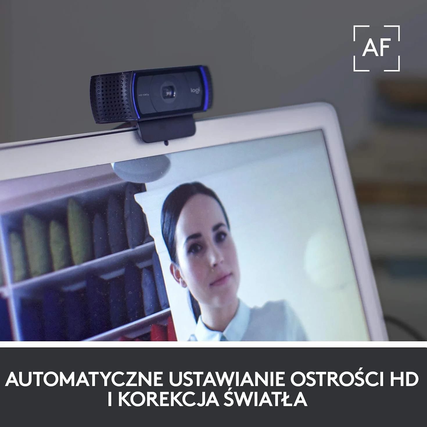 Logitech HD Pro Webcam C920 Połączenia Wideo W Wysokiej Jakości, Z Rozdzielczością Full Hd 1080P I Osłoną Migawki, Pc/Mac/Chromebook - Czarny