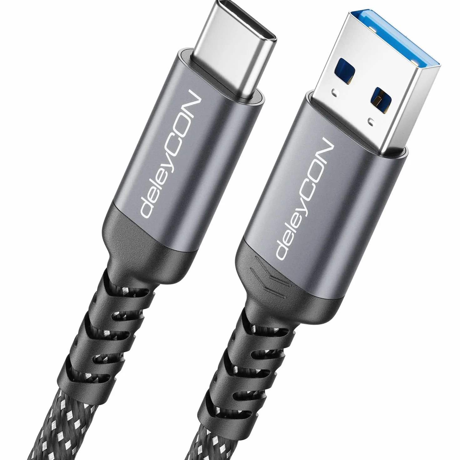 deleyCON 2m Kabel USB-A do USB-C USB 3.0 5 Gbps (USB 3.2 Gen1) - Kabel ładujący i Danych do Smartfona, Tabletu, Laptopa, Aparatu, HDD/SSD, Dysku Zewnętrznego itp.
