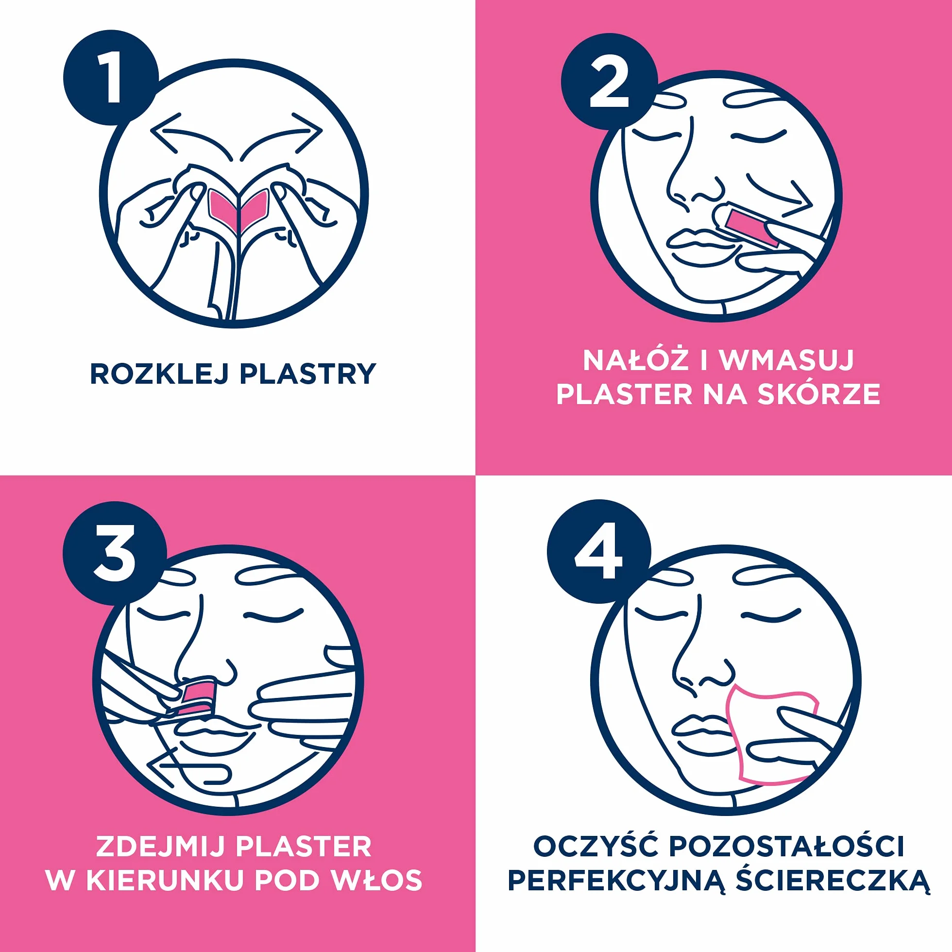 VEET MINIMA Plastry z woskiem do depilacji twarzy dla skóry wrażliwej 20 szt