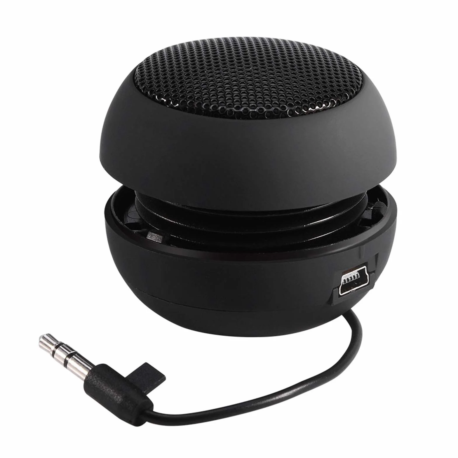 ciciglow Przenośny głośnik, 3,5 mm mini głośnik podróżny głośny głośnik wbudowana bateria do telefonu komórkowego MP3 PC (czarny)