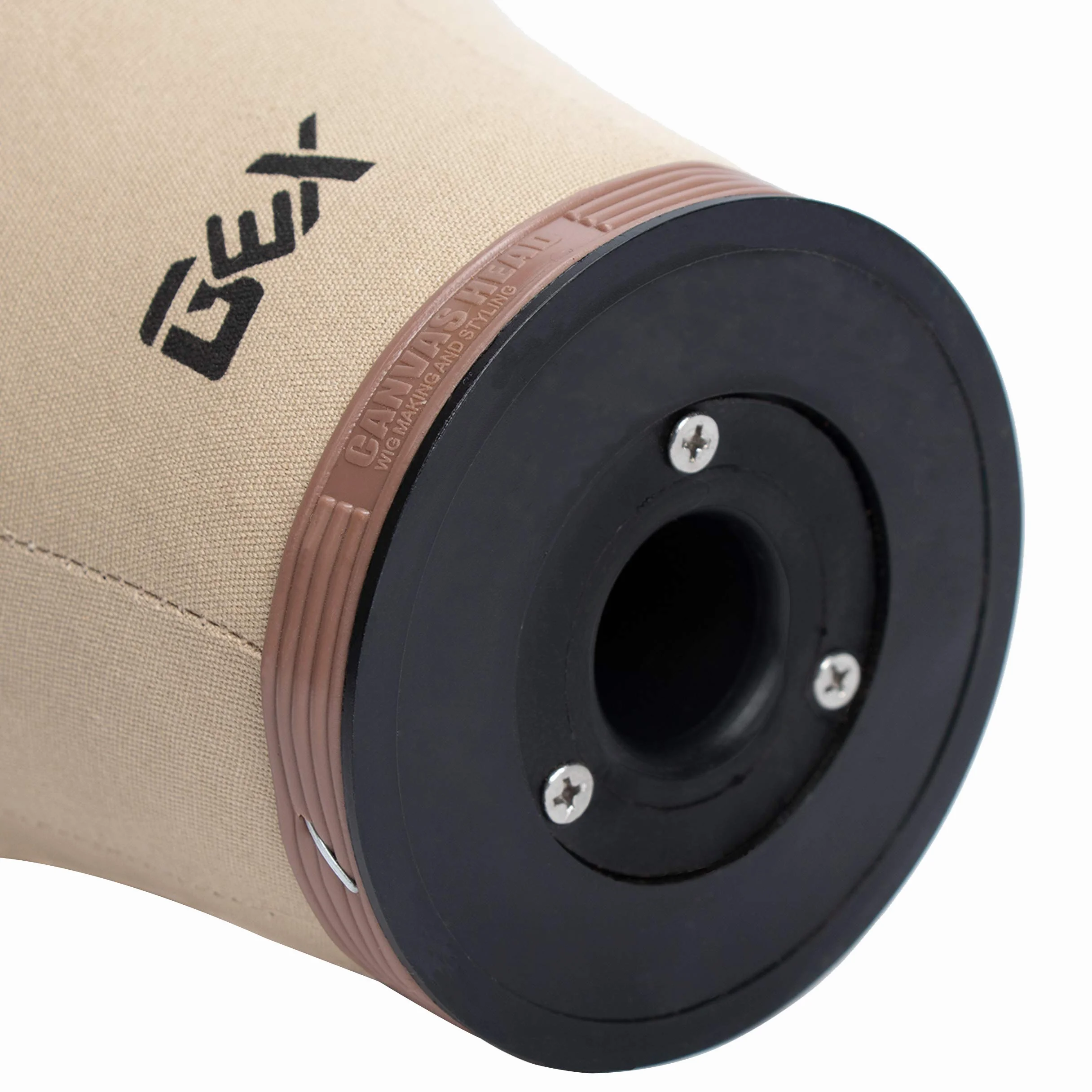 gexworldwide GEX 50.8-61.0 cm Cork Canvas Block Head Manekin Head Wig Display Styling Head With Mount Hole 56 cm