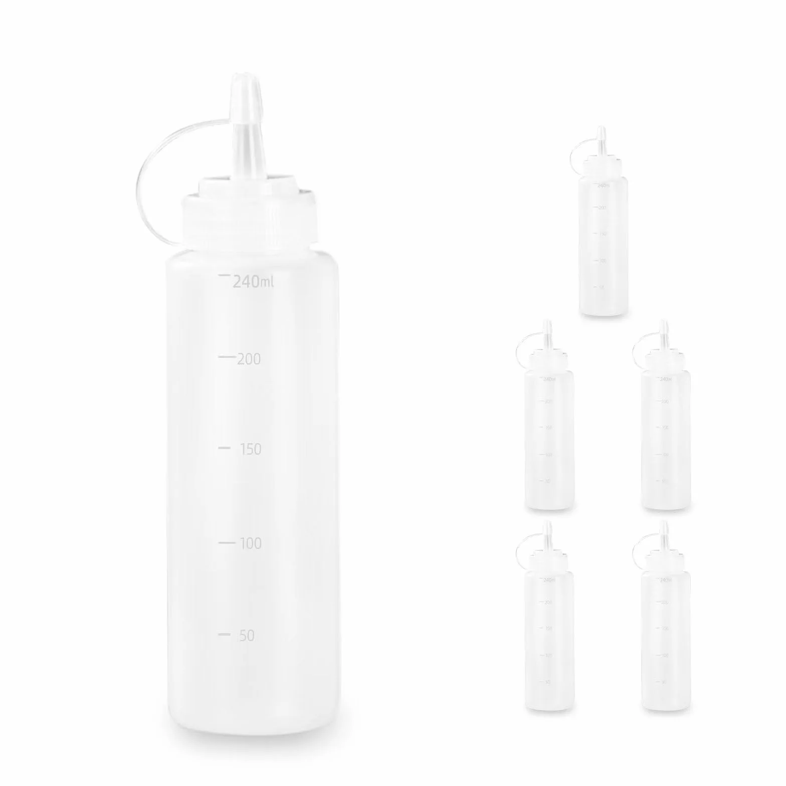 Butelka Squeeze 240 ml Biały 6 sztuk