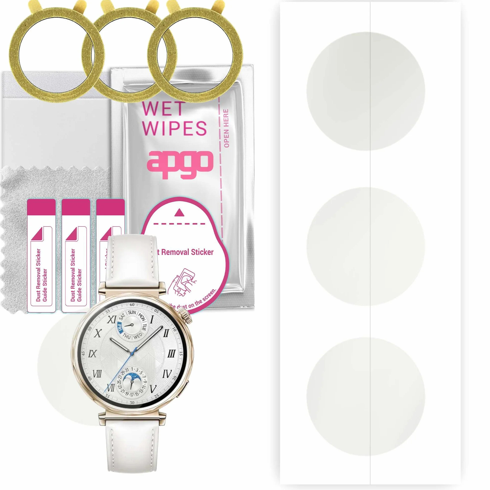 3x apgo Hydrogel Matte Matowa Folia Hydrożelowa do Huawei Watch GT 5 41 mm, elastyczna, TPU z warstwą pozycjonującą do łatwego montażu