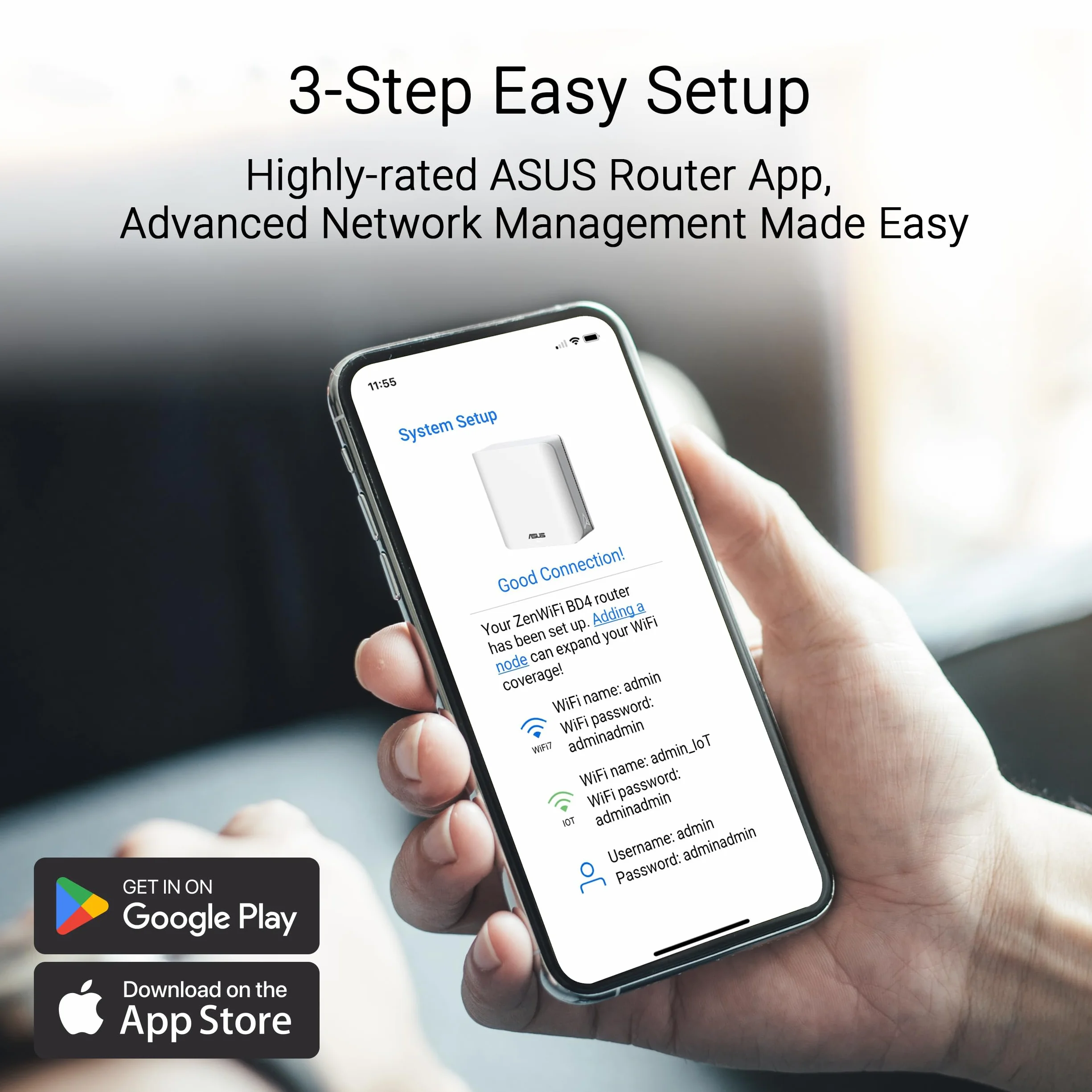 ASUS ZenWiFi BD4 2-pak dwuzakresowa siatka WiFi 7, 3600 Mbps, zasięg 470 m², dwa porty 2,5G, w zestawie kontrola bezpieczeństwa i rodzicielska, Smart Home Master SSID, biały